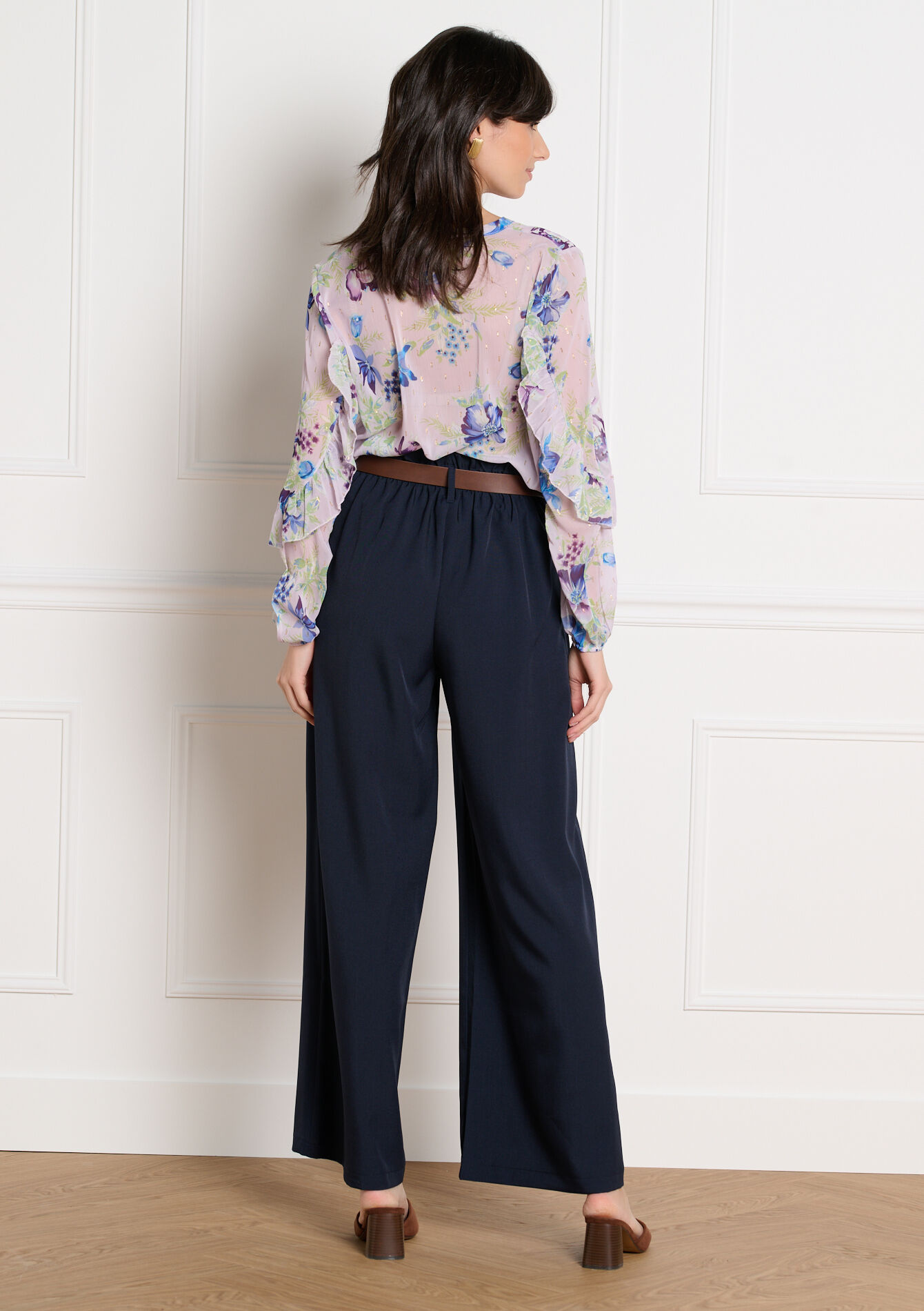 Elegante wijde broek, Elegante wijde broek - NAVY BASIC - 06601117_2723