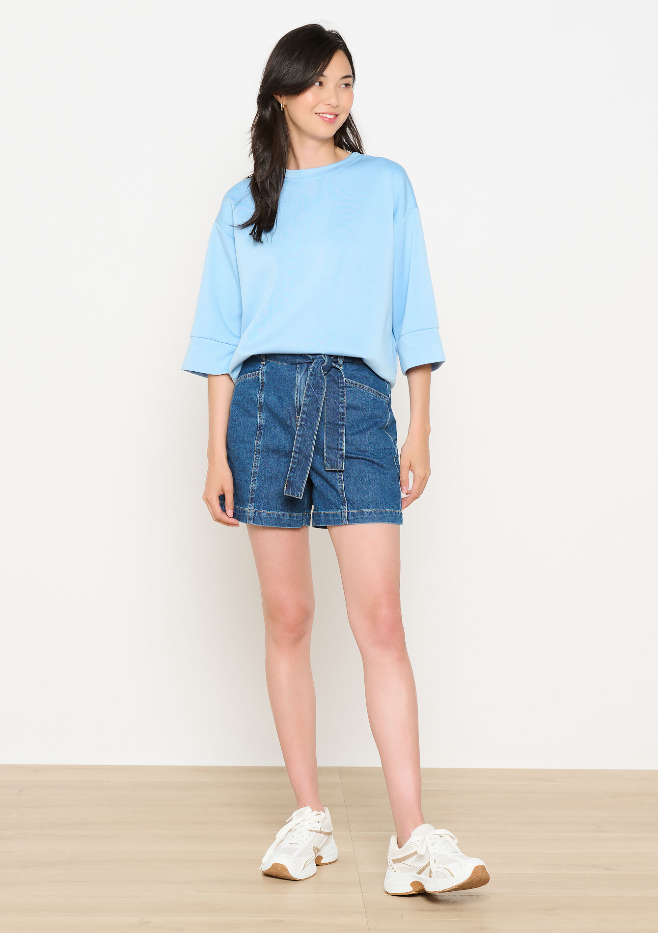 Sweater met halflange mouwen, Sweater met halflange mouwen - LIGHT BLUE - 03001773_1709