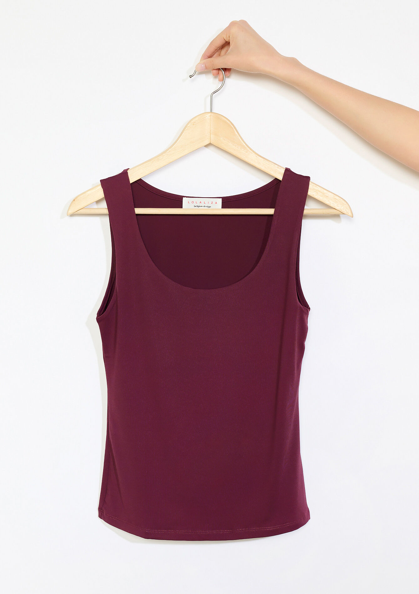 Tanktop met ronde hals, Tanktop met ronde hals - AUBERGINE - 02200530_1537