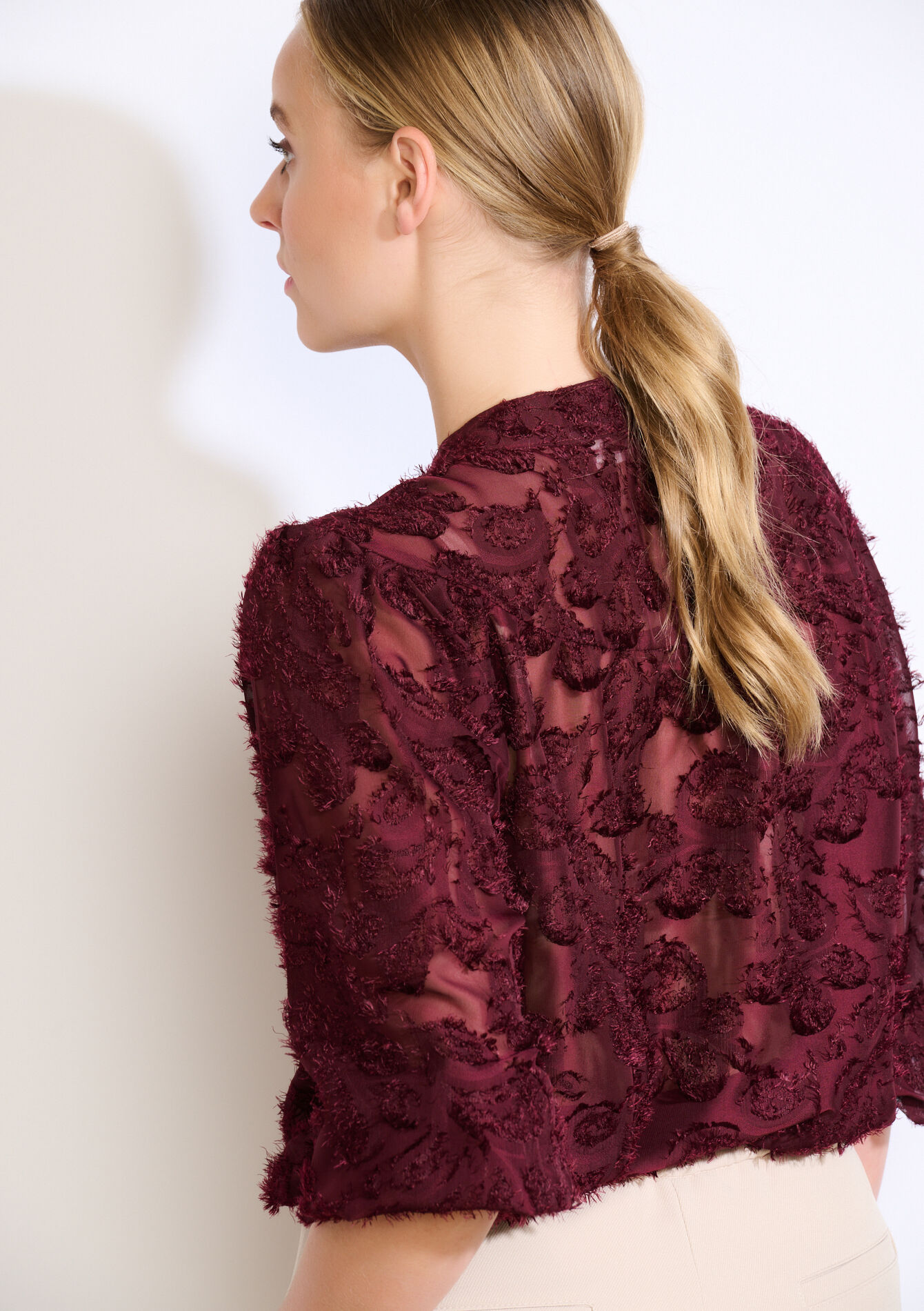 Chemise transparente texturée - BORDEAUX WINE - 05702855_5514