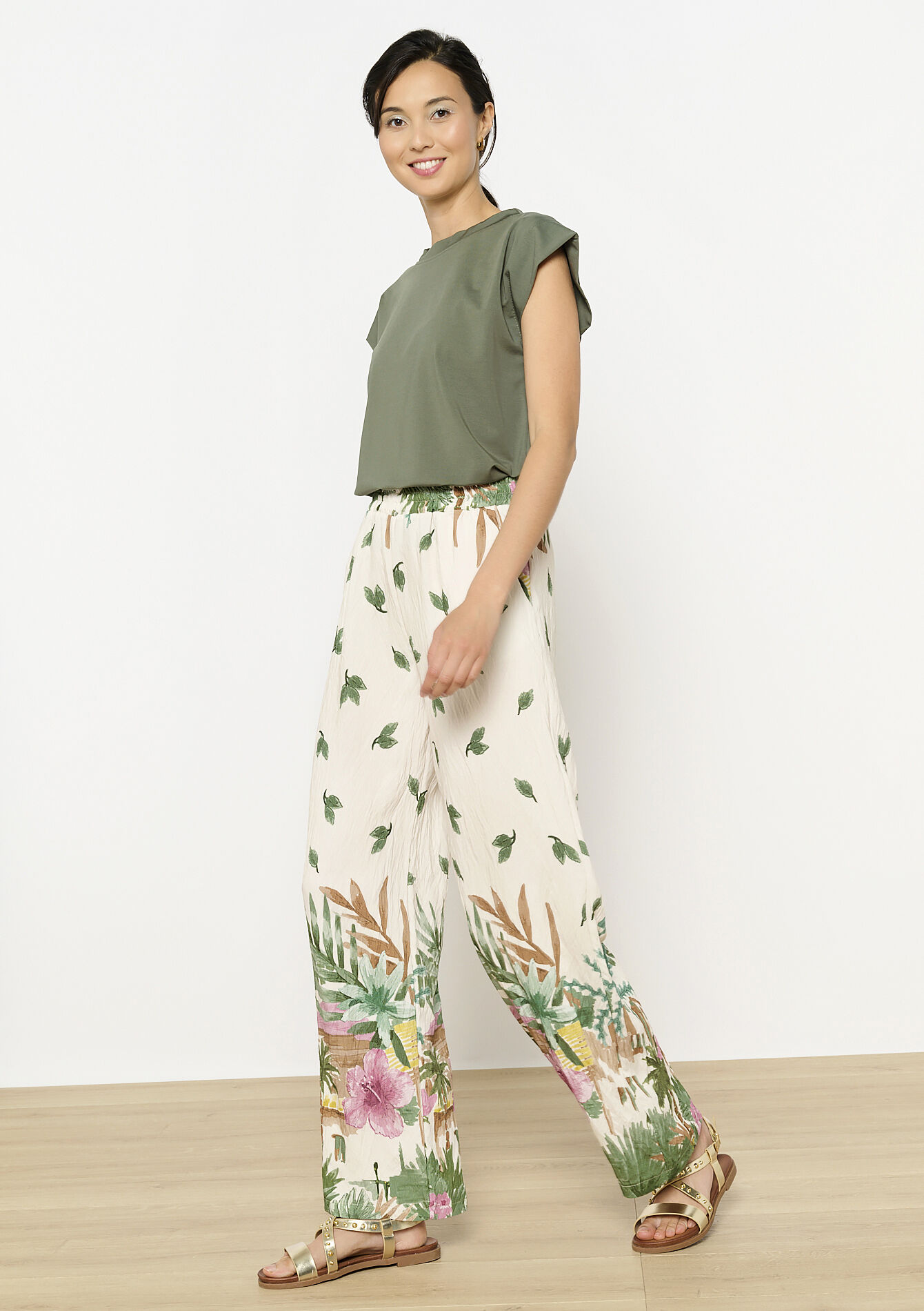 Luchtige broek met print, Luchtige broek met print - VANILLA WHITE - 06601005_1013