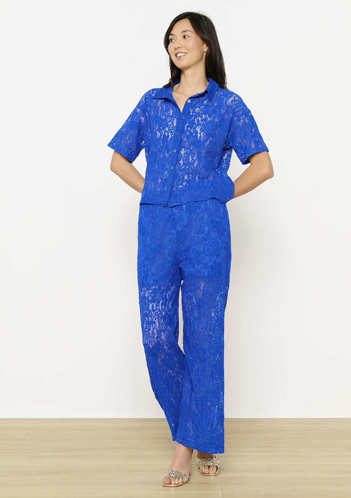 Wijde kanten broek, Wijde kanten broek - ELECTRIC BLUE - 06601020_1619