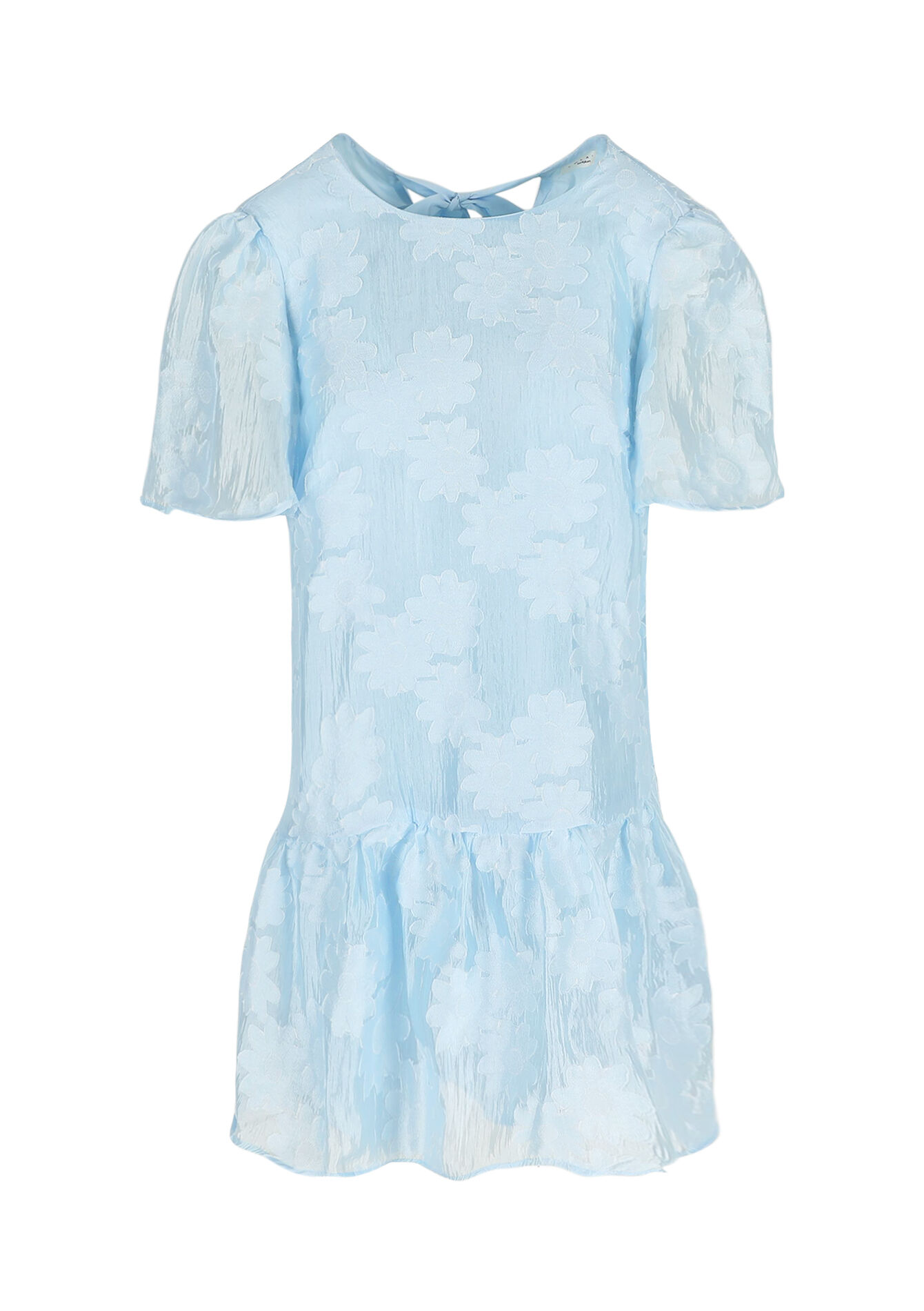 Flowing bow-back dress, Flowing bow-back dress - BLUE PASTEL - 08104012_3003