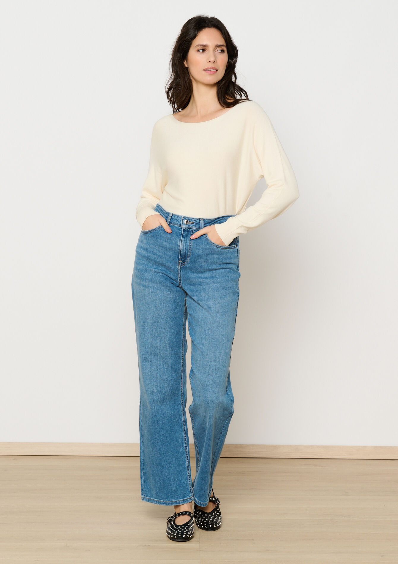 Pull à manches chauve-souris, Pull à manches chauve-souris - ECRU PEACH - 04006650_2564