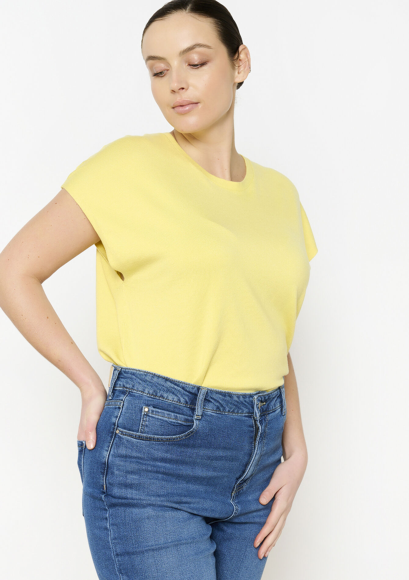 Light sleeveless sweater, Light sleeveless sweater - YELLOW PASTEL - 04006777_5004