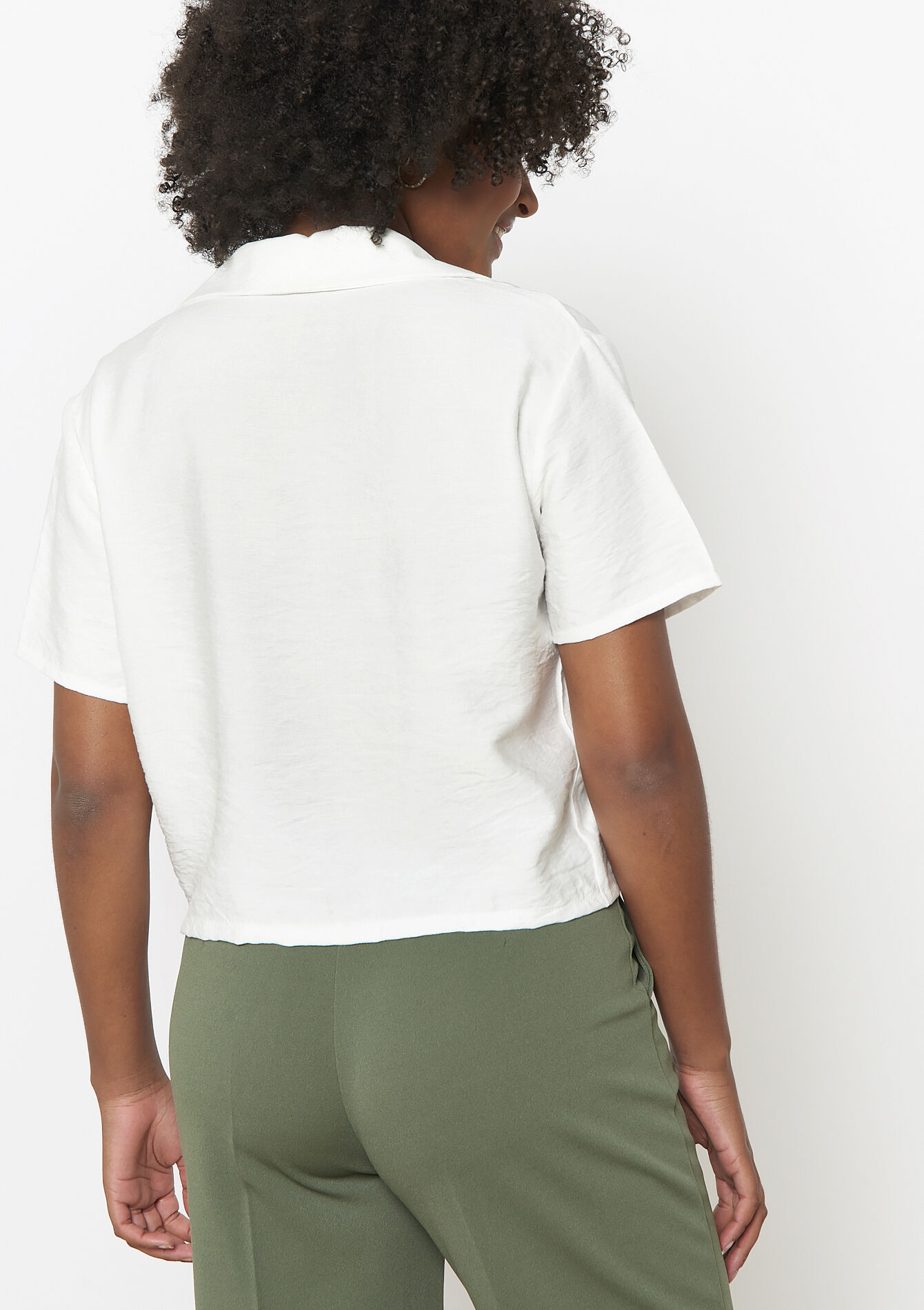 Buttoned fluid shirt, Buttoned fluid shirt - OPTICAL WHITE - 05702801_1019