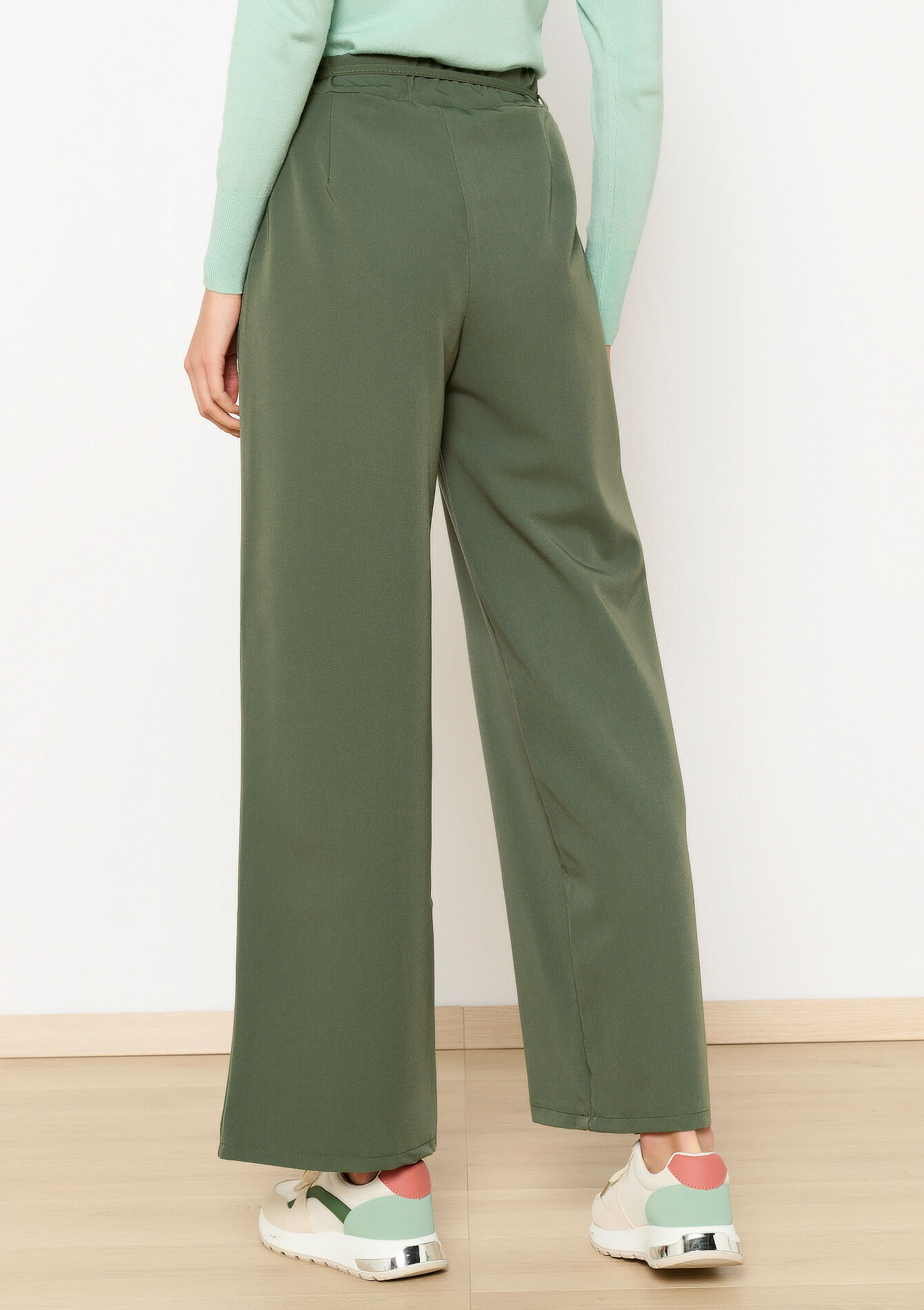 Pantalon évasé ample, Pantalon évasé ample - KHAKI MED - 06600958_4327