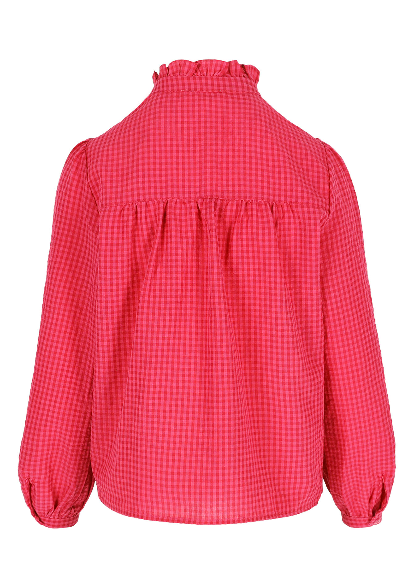 Losvallende geborduurde blouse - FUCHSIA - 05702910_5626