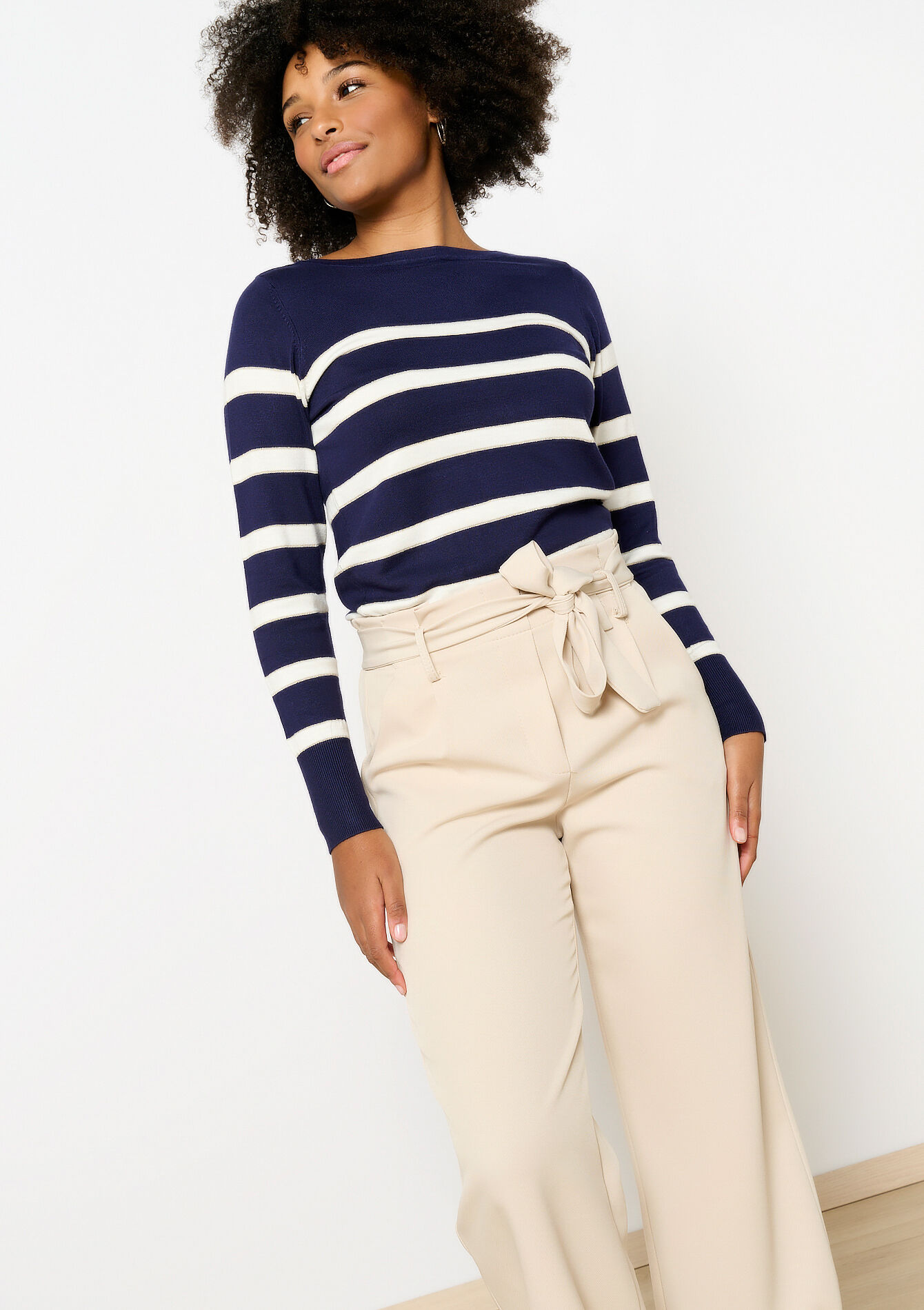 Gestreepte trui met boothals, Gestreepte trui met boothals - NAVY BASIC - 04006651_2723