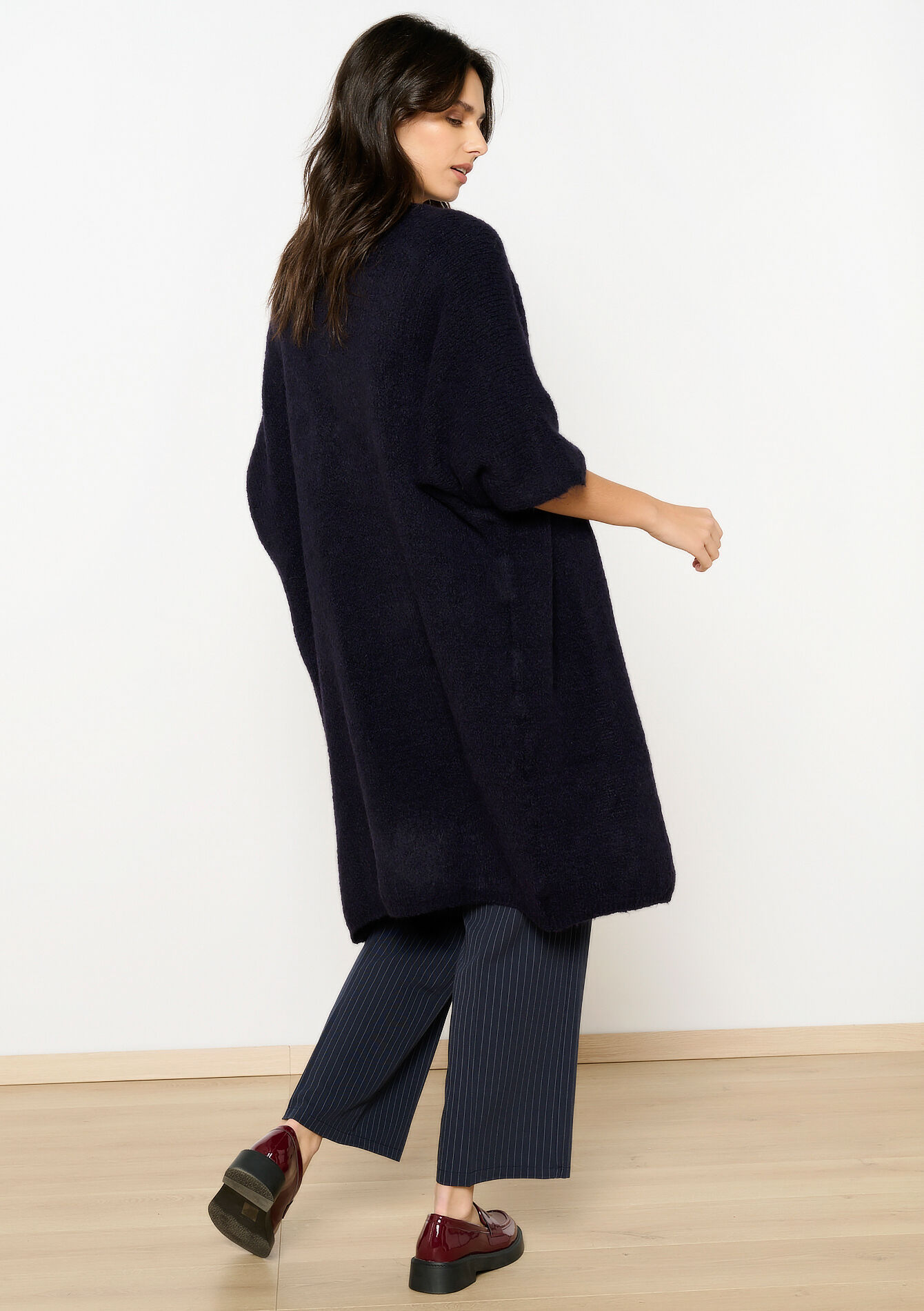 Long mohair cardigan, Long mohair cardigan - NAVY BASIC - 04101274_2723
