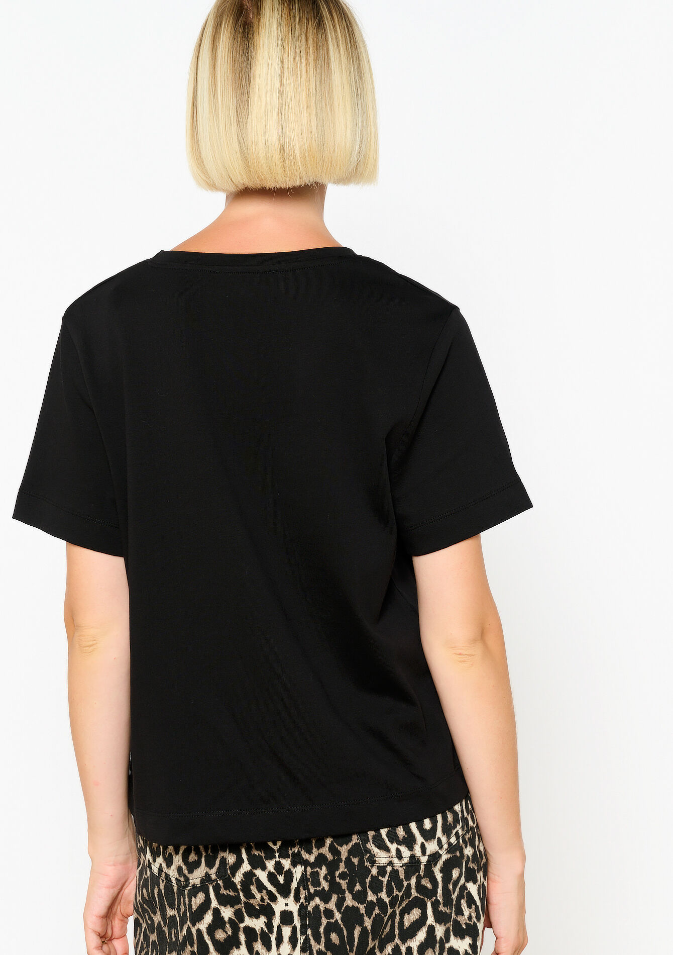 T-shirt coupe boxy, T-shirt coupe boxy - BLACK - 02301611_1119