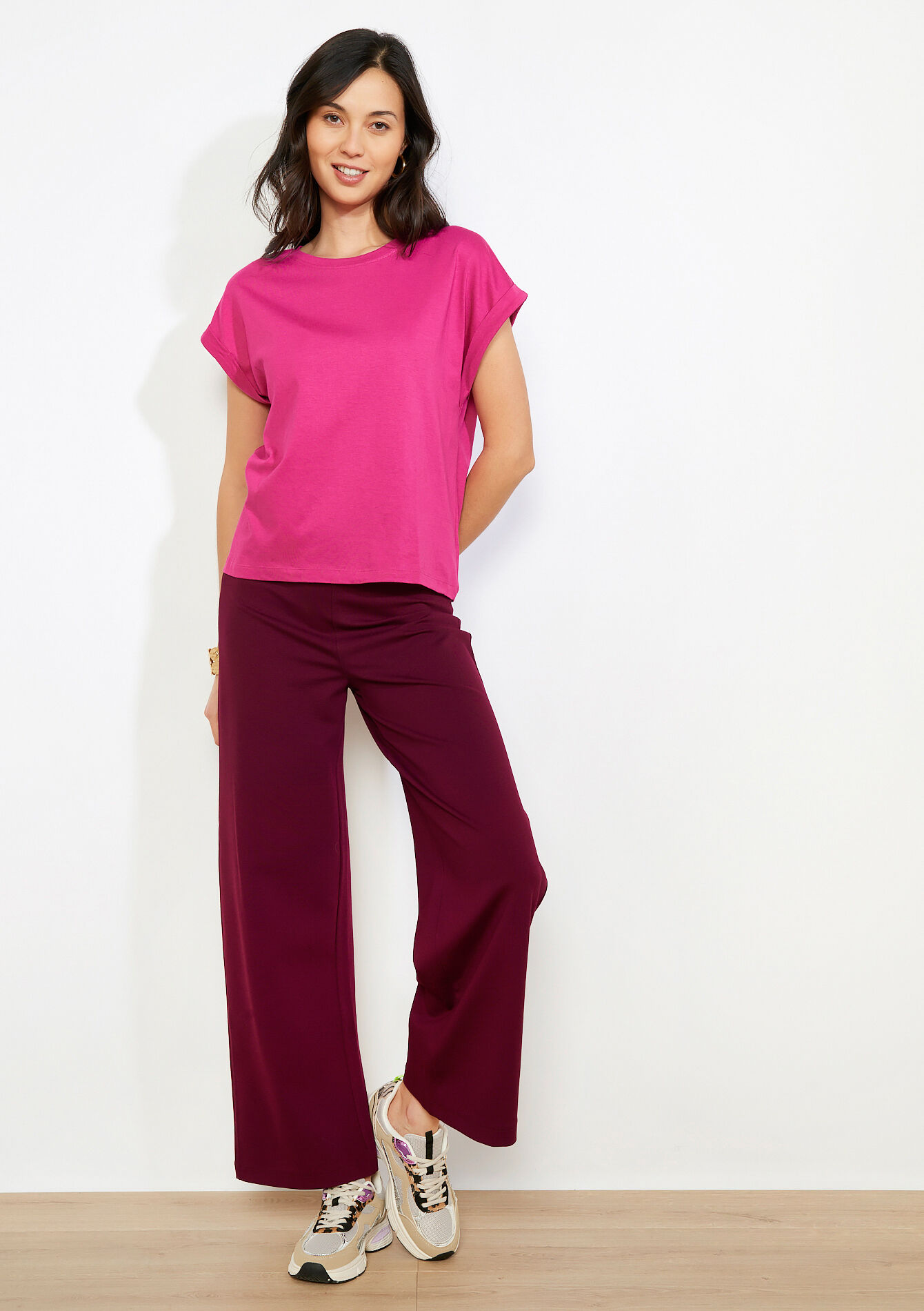 Losvallende T-shirt, Losvallende T-shirt - VIOLINE - 02301926_2576