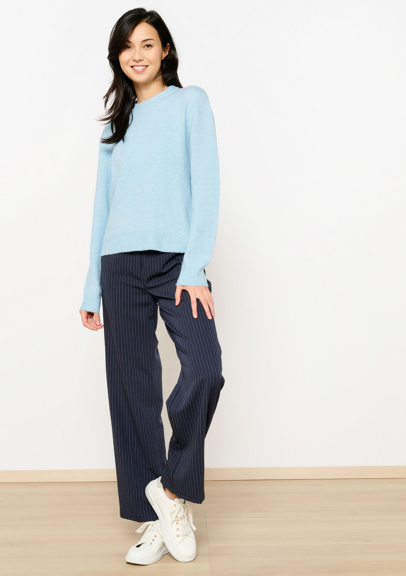 Basic trui met korte hals, Basic trui met korte hals - BLUE PASTEL - 04006821_3003