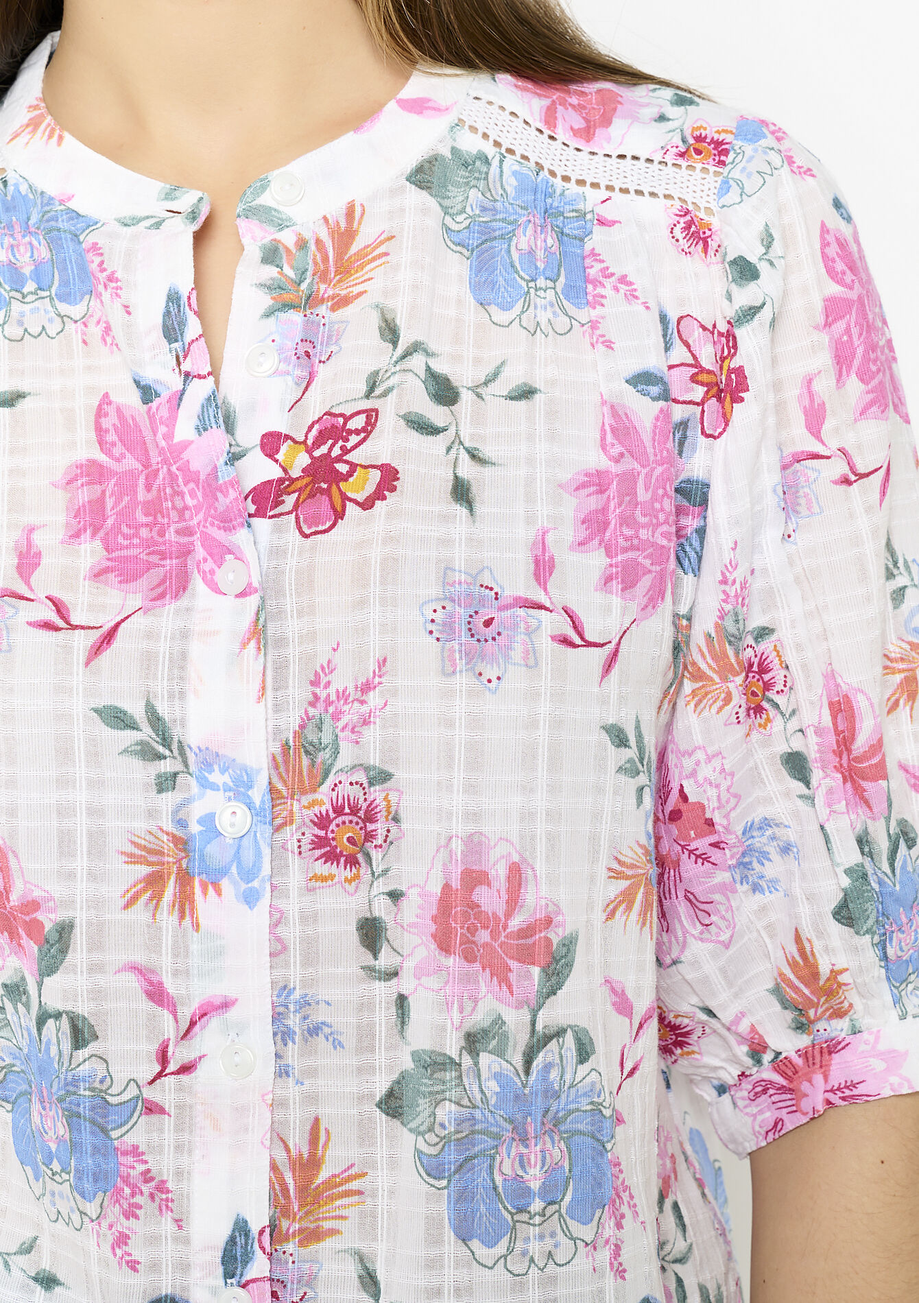 Blouse à imprimé fleuri - OFFWHITE - 05702675_1001