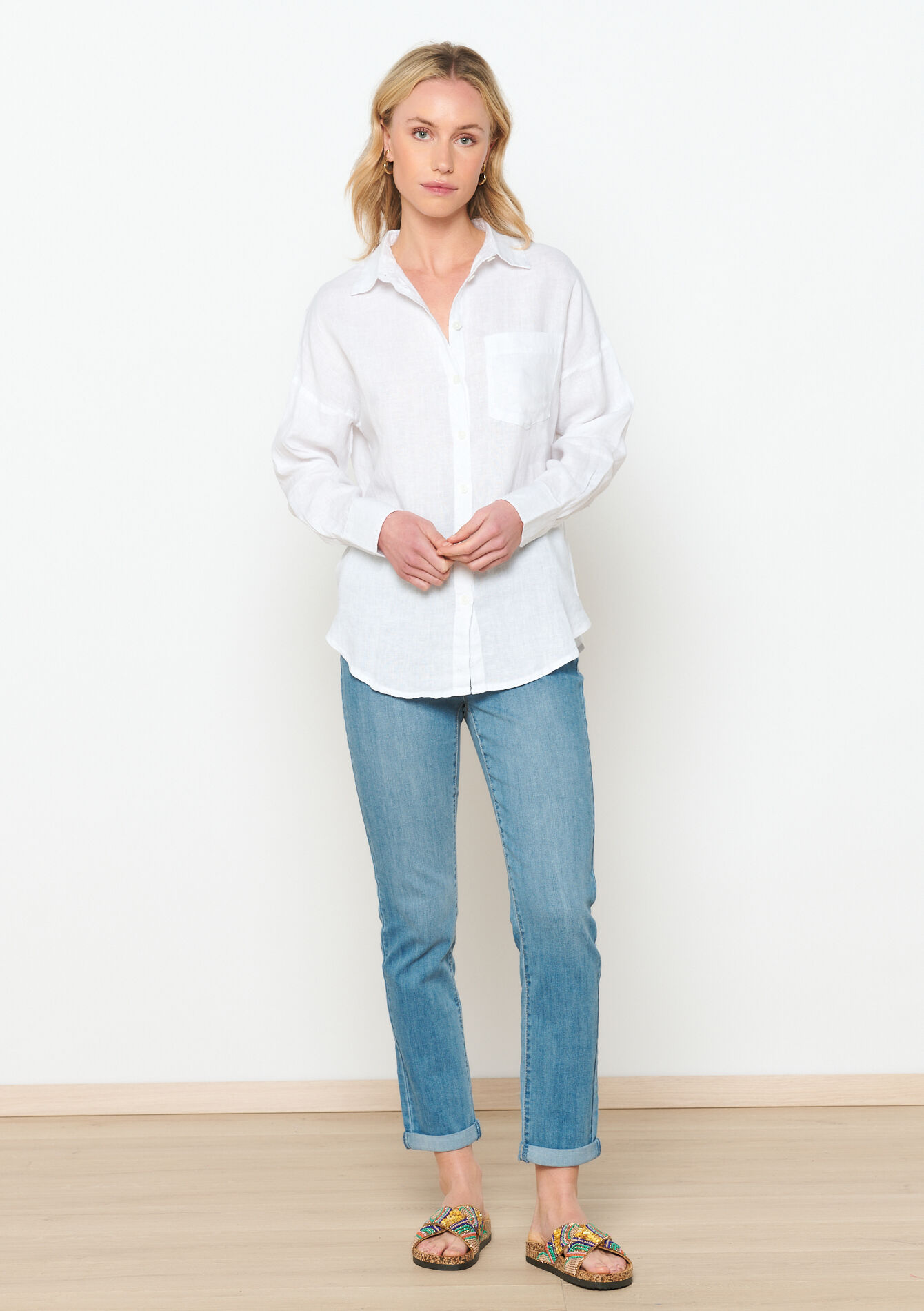 Linnen hemd - OPTICAL WHITE - 05702375_1019