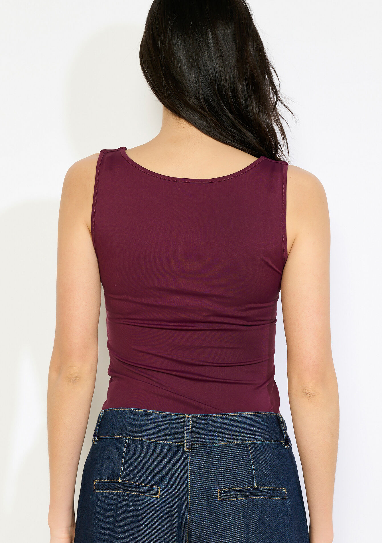 Tanktop met ronde hals, Tanktop met ronde hals - AUBERGINE - 02200530_1537