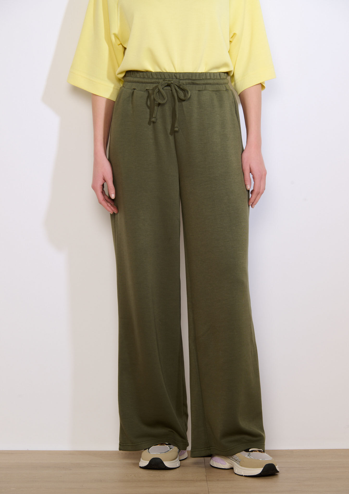 Wijde joggingbroek van modal, Wijde joggingbroek van modal - KHAKI MED - 15100405_4327