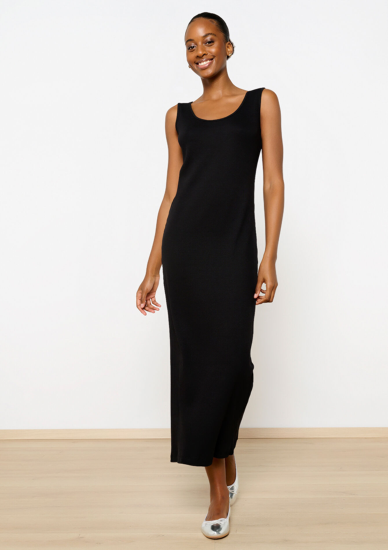 Plain tank top dress, Plain tank top dress - BLACK - 08602259_1119