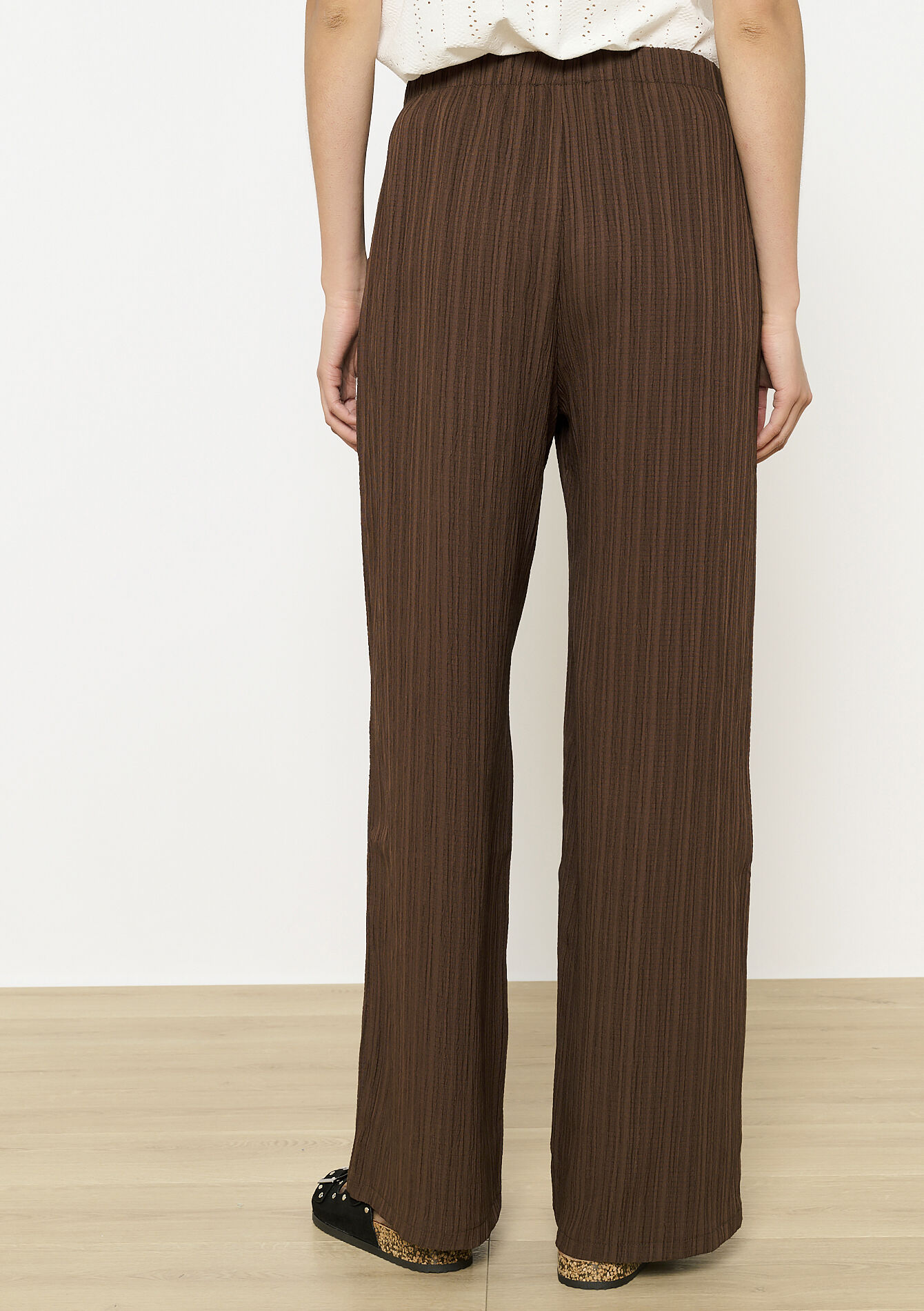 Broek met reliëf, Broek met reliëf - BROWN DARK CHOCOLATE - 06600965_3720