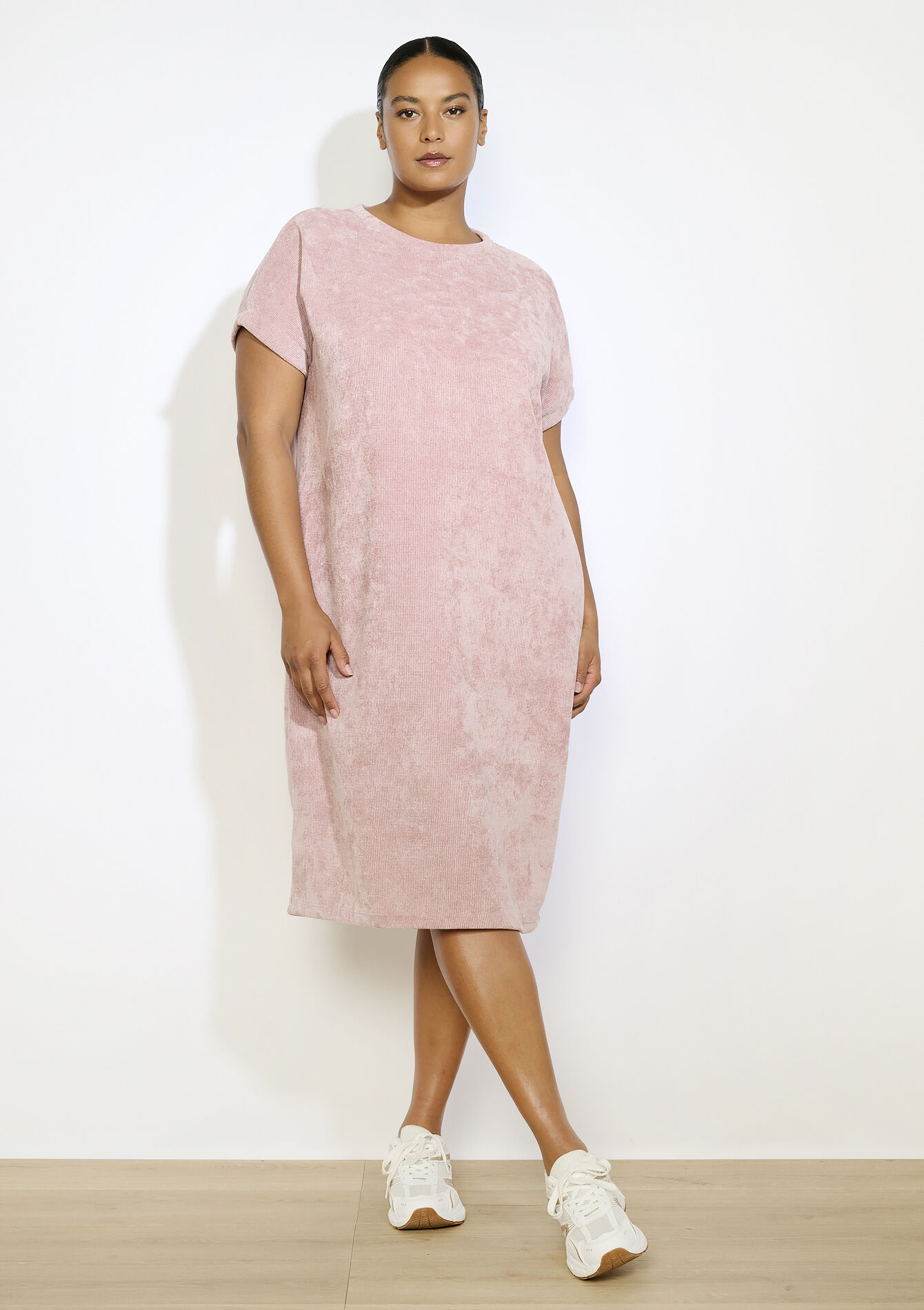 Relaxte midi-jurk, Relaxte midi-jurk - NUDE PINK - 08104250_1301