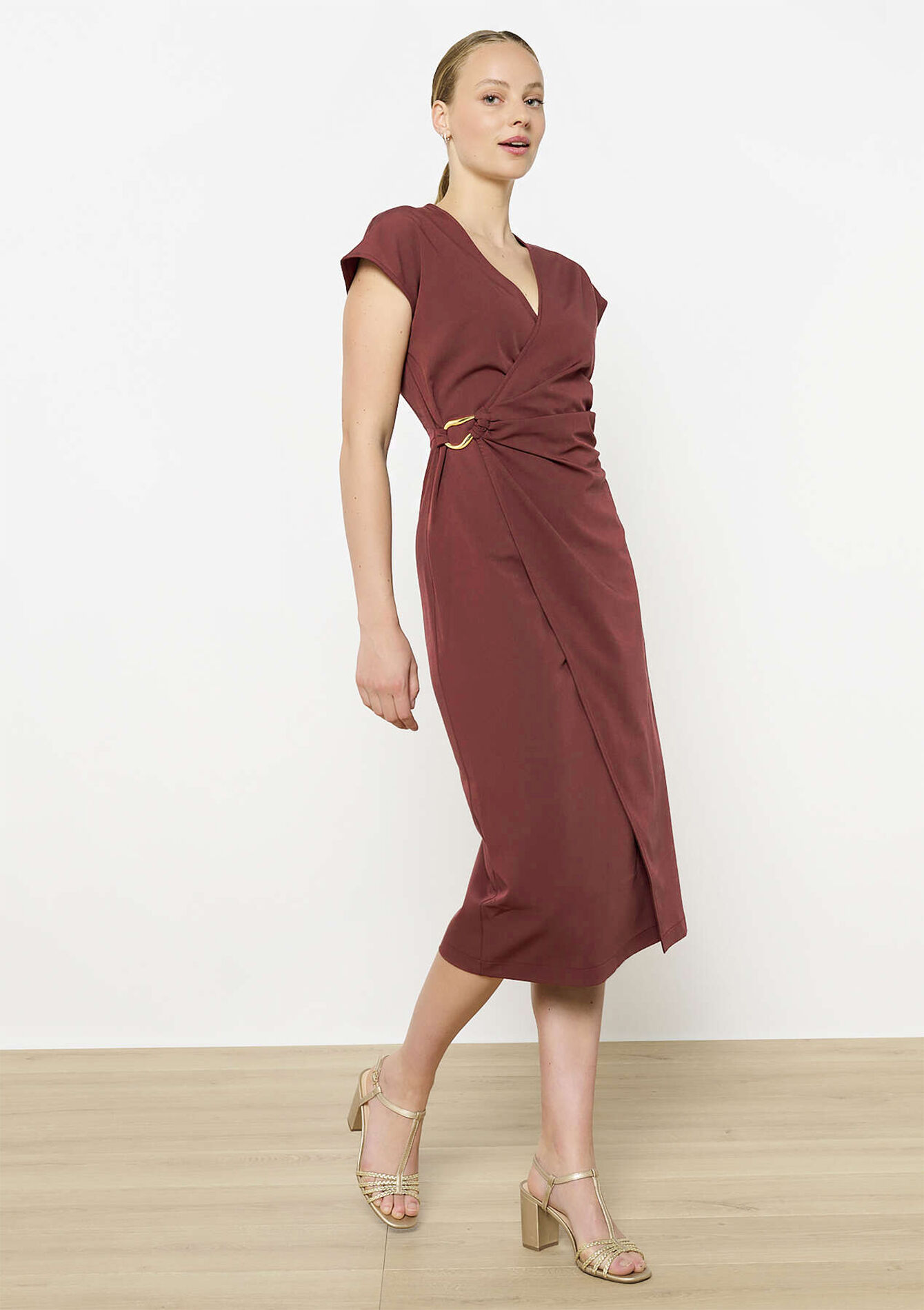 Midi wrap dress, Midi wrap dress - TERRACOTTA - 08104101_5303