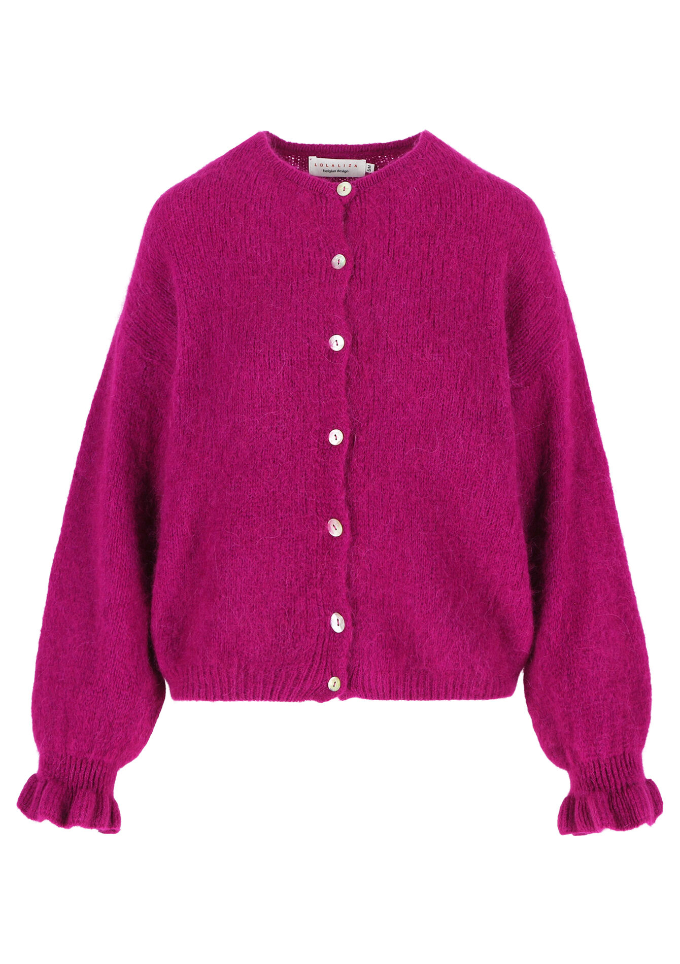 Alpaca cardigan with frills, Alpaca cardigan with frills - VIOLINE - 04101200_2576