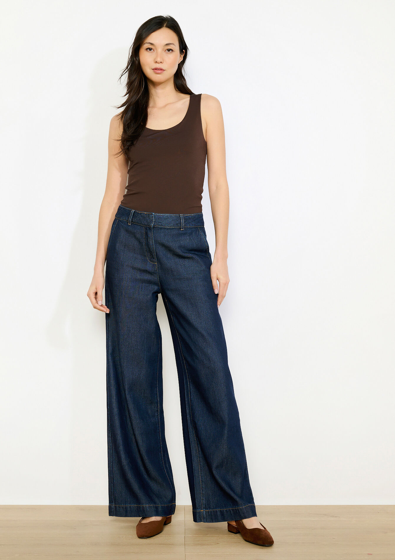 Tanktop met ronde hals - BROWN DARK CHOCOLATE - 02200530_3720