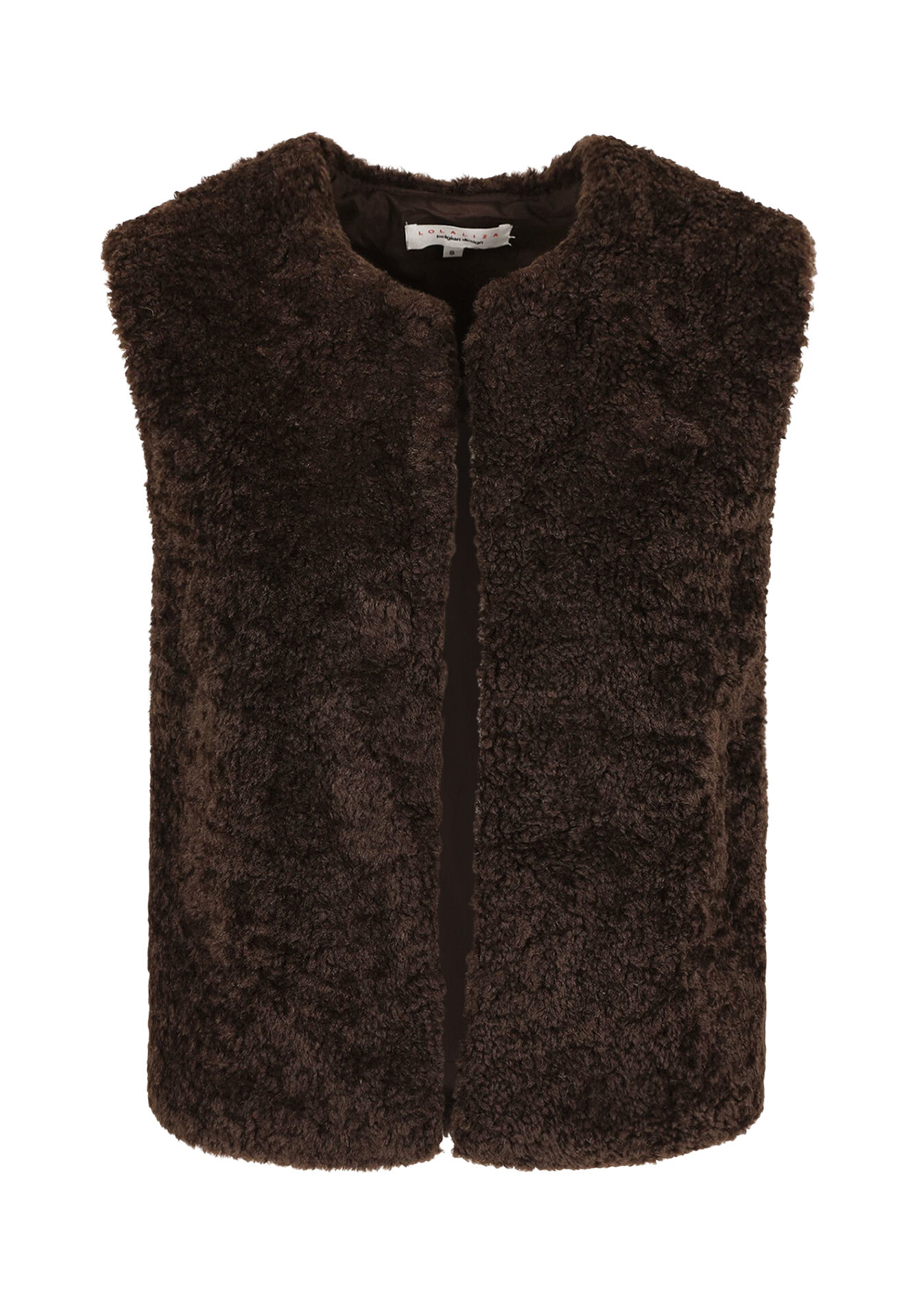 Gilet sans manches bouclette, Gilet sans manches bouclette - BROWN DARK CHOCOLATE - 09001471_3720