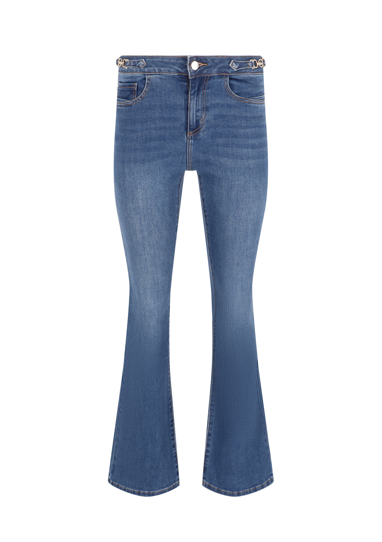 Bootcut jeans met gespdetail - MEDIUM BLUE - 22000463_0500