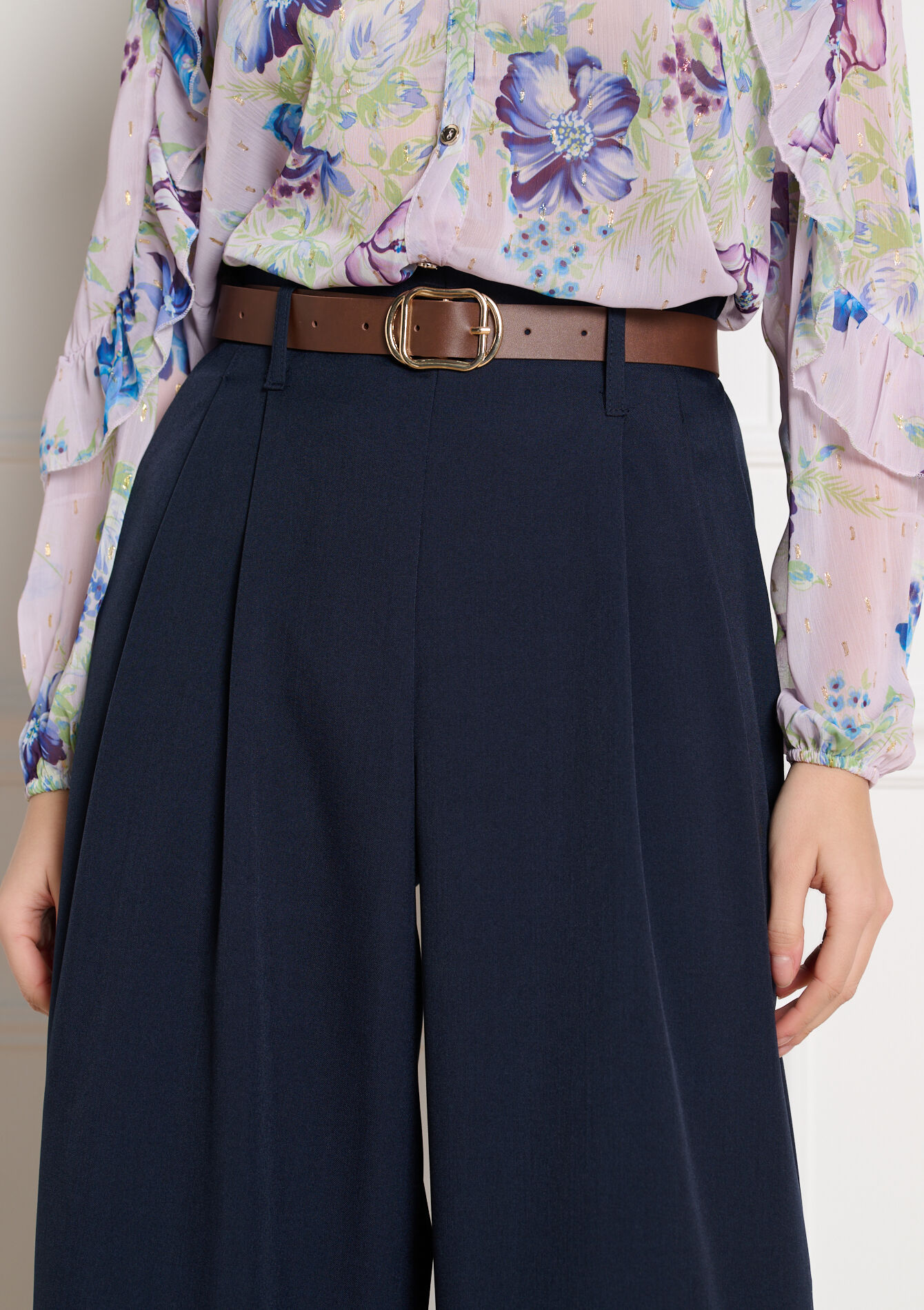 Elegante wijde broek, Elegante wijde broek - NAVY BASIC - 06601117_2723