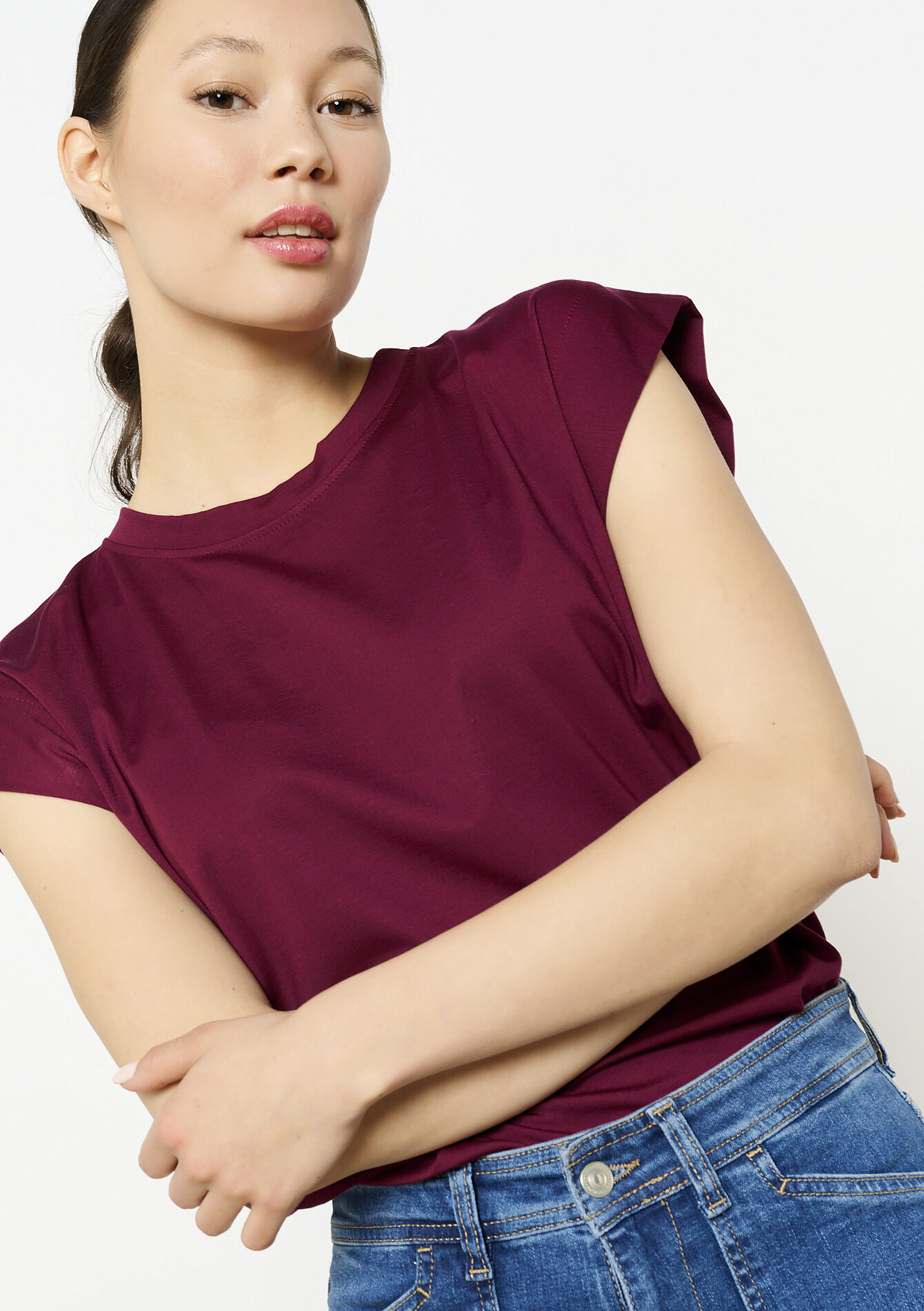 T-shirt met korte mouwen - BORDEAU WINE - 02301715_1467