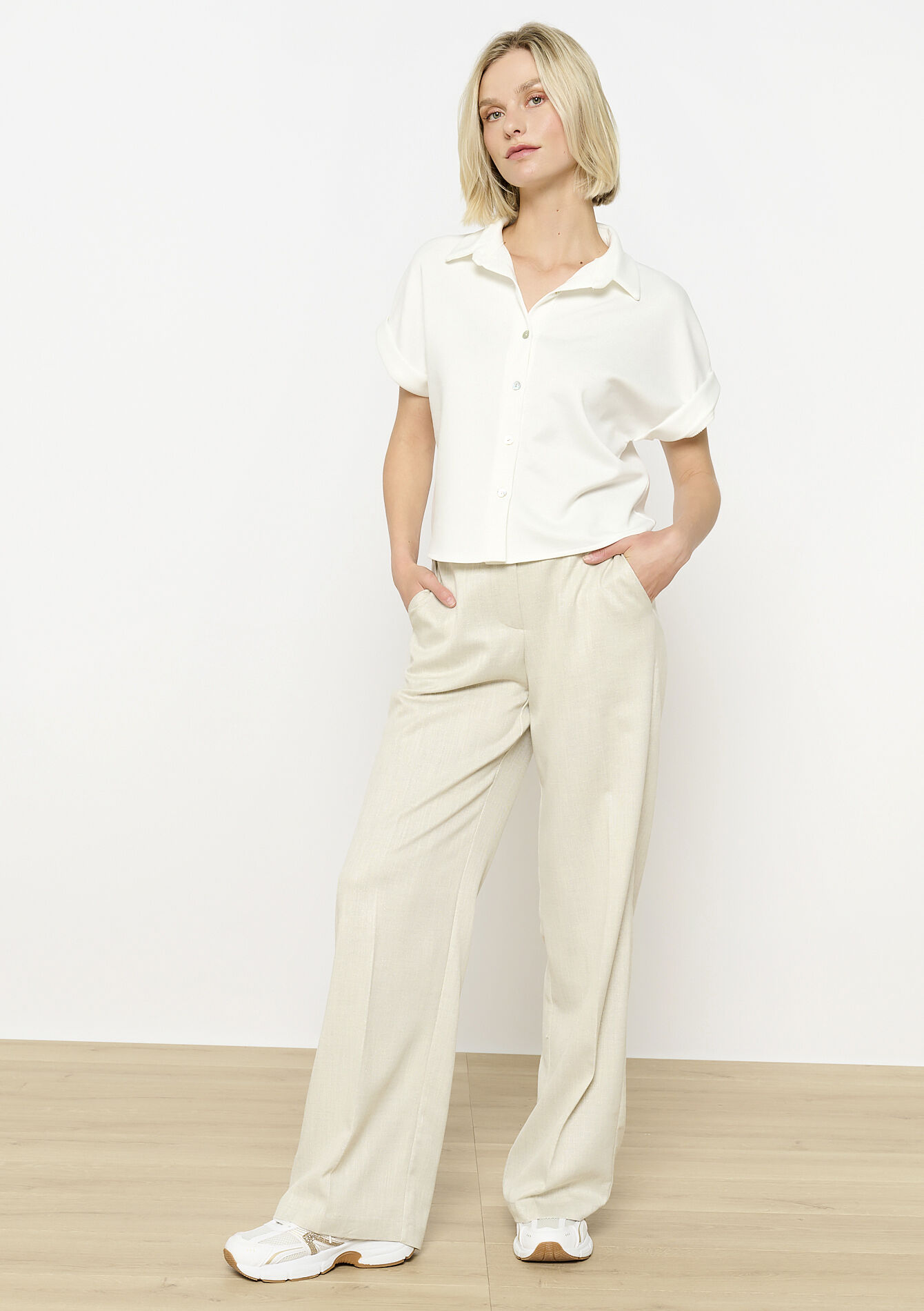 Fluid short-sleeve shirt, Fluid short-sleeve shirt - OPTICAL WHITE - 02301804_1019