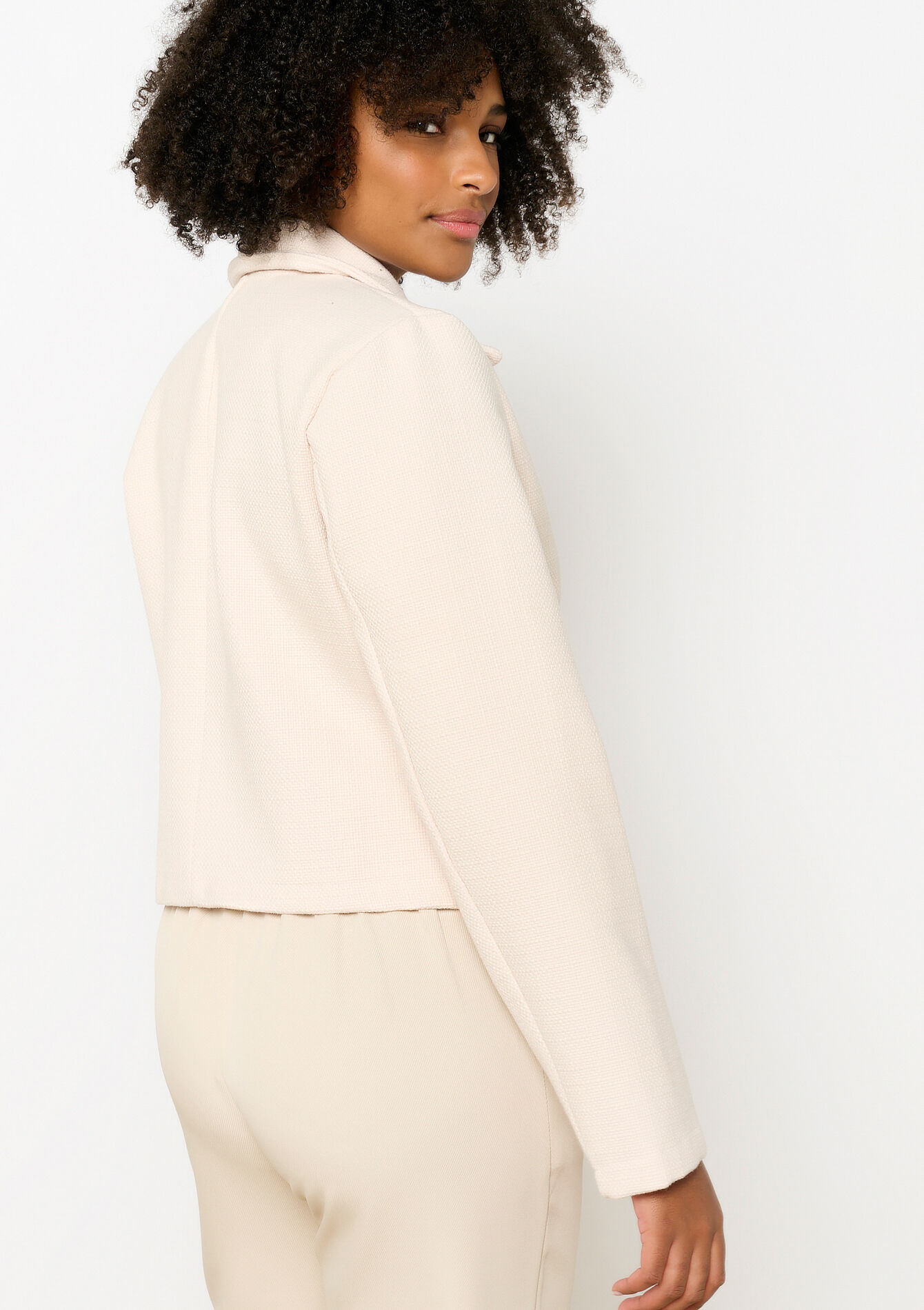 Tweed jacket with buttons, Tweed jacket with buttons - VANILLA WHITE - 09101027_1013