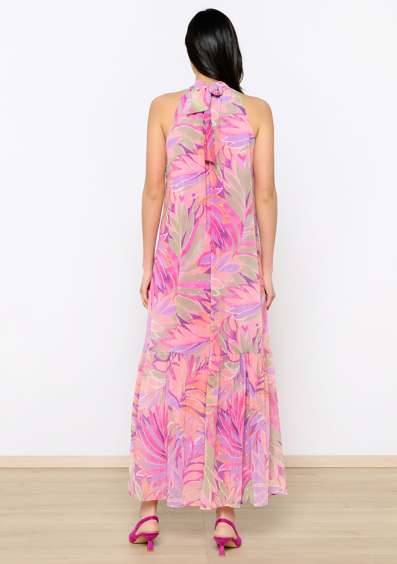 Halterjurk met bladerprint, Halterjurk met bladerprint - LILAC BRIGHT - 08103527_2578