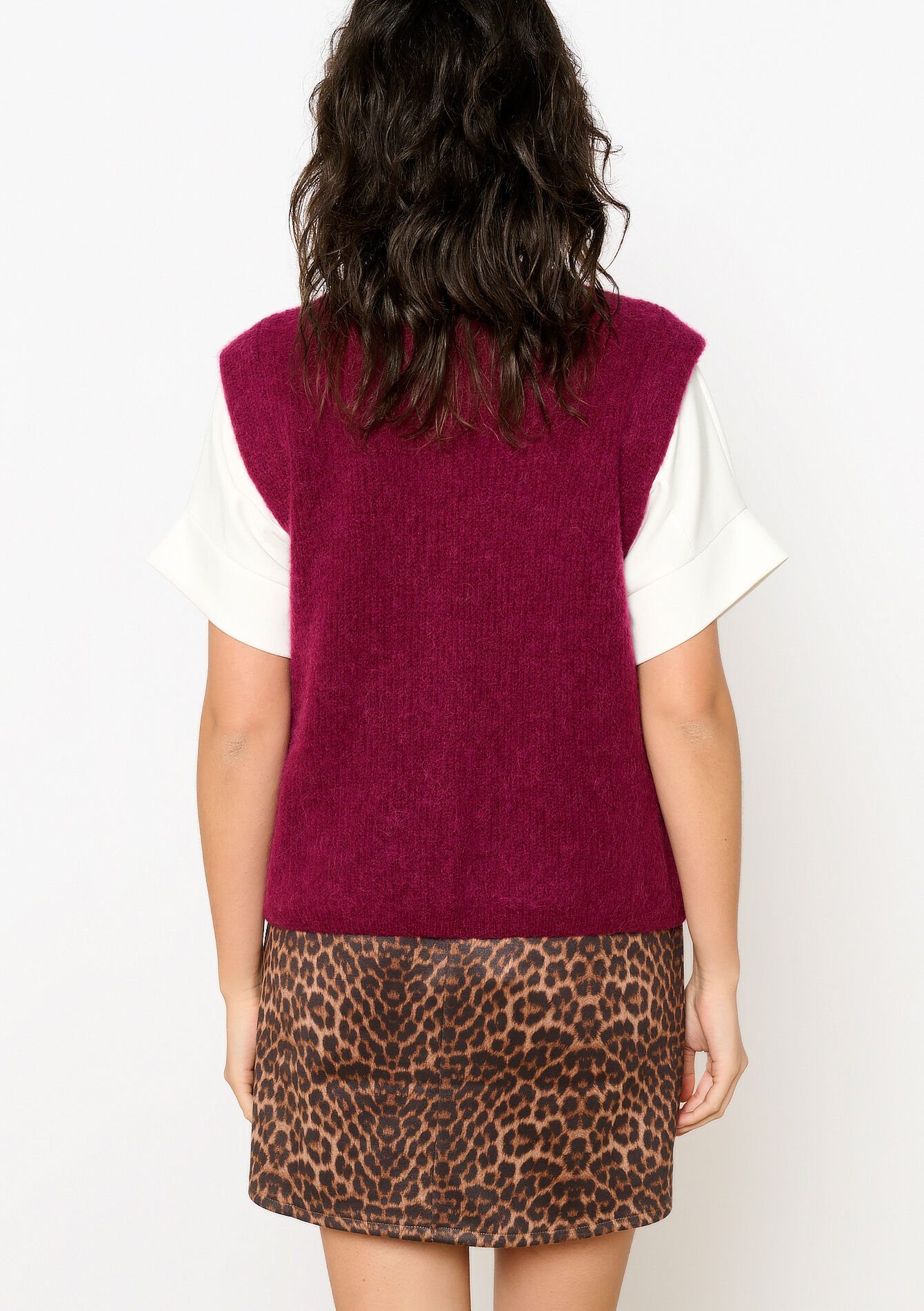 Mouwloze cardigan, Mouwloze cardigan - BORDEAUX WINE - 04101222_5514