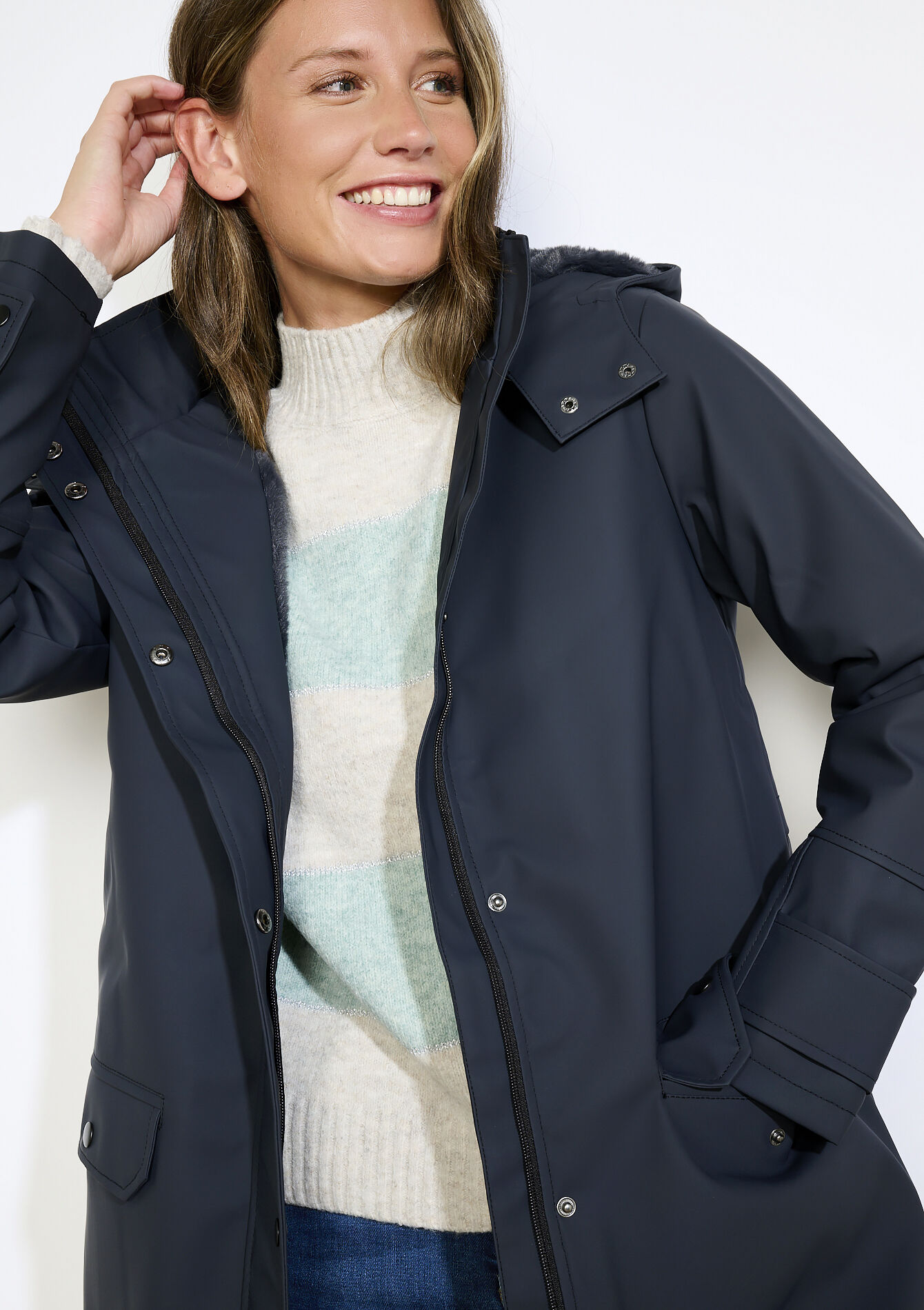 Waterdichte parka met kap - BLACK - 23000741_1119