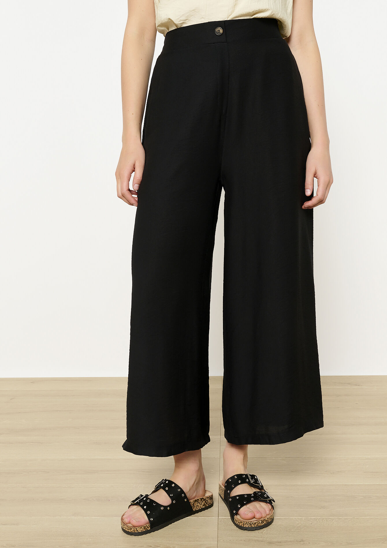 Wijde en luchtige broek, Wijde en luchtige broek - BLACK - 06600986_1119