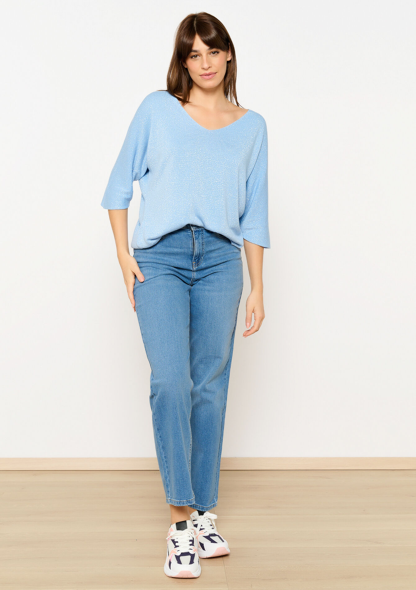 Sweater with lurex, Sweater with lurex - BLUE PASTEL - 04006883_3003