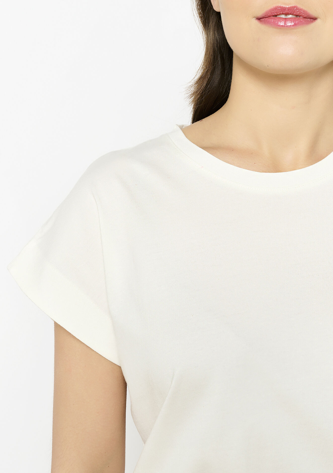 Basic katoenen T-shirt, Basic katoenen T-shirt - OFFWHITE - 02301672_1001