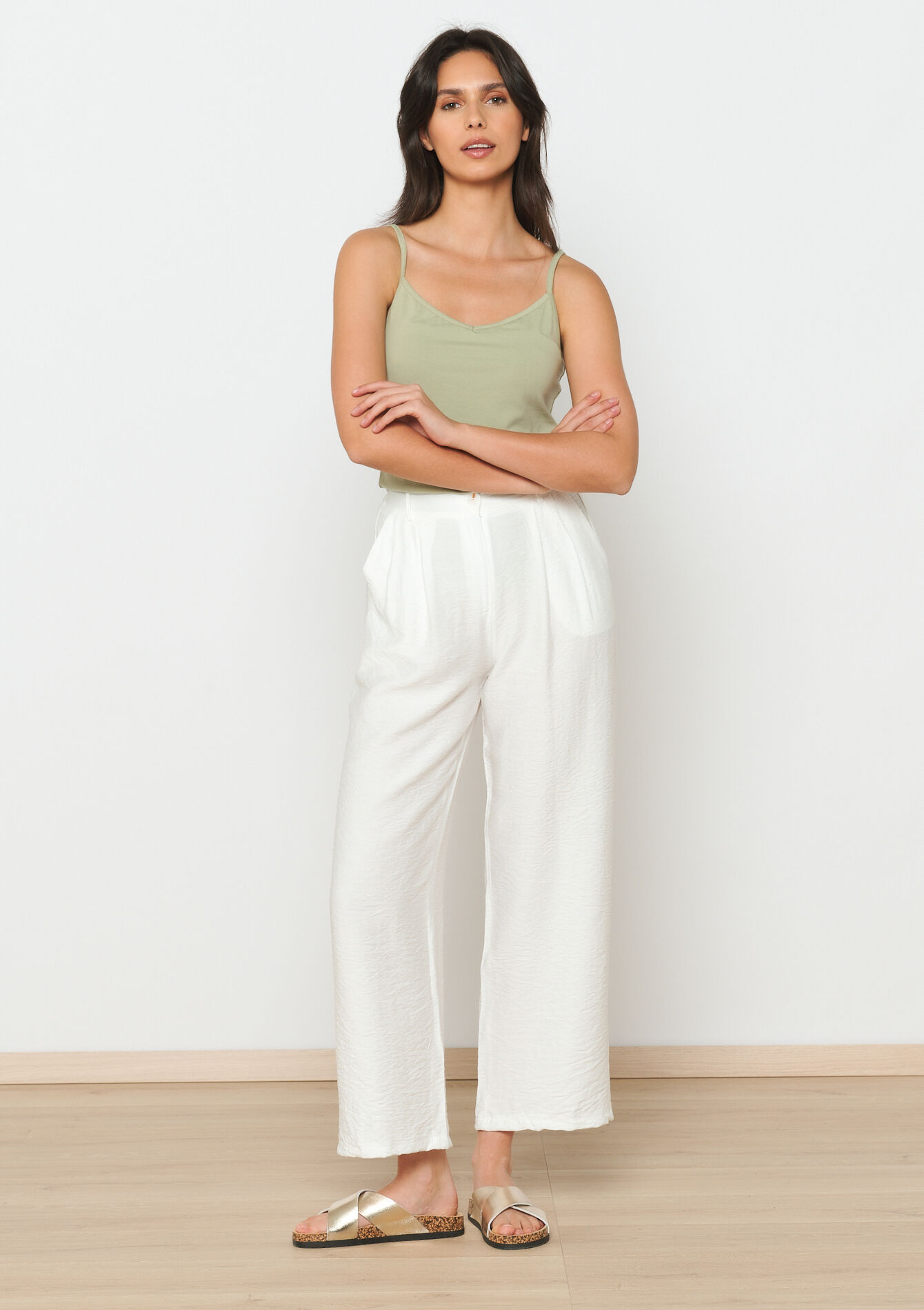 Top with spaghetti straps, Top with spaghetti straps - KHAKI MINT - 1091923