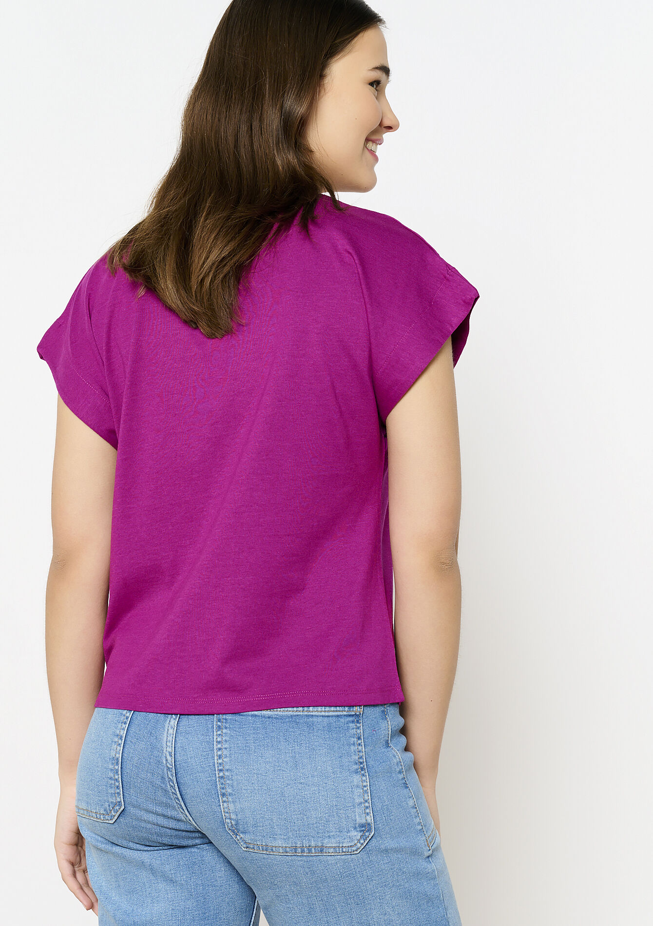 T-shirt basique en coton - VIOLINE - 02301672_2576