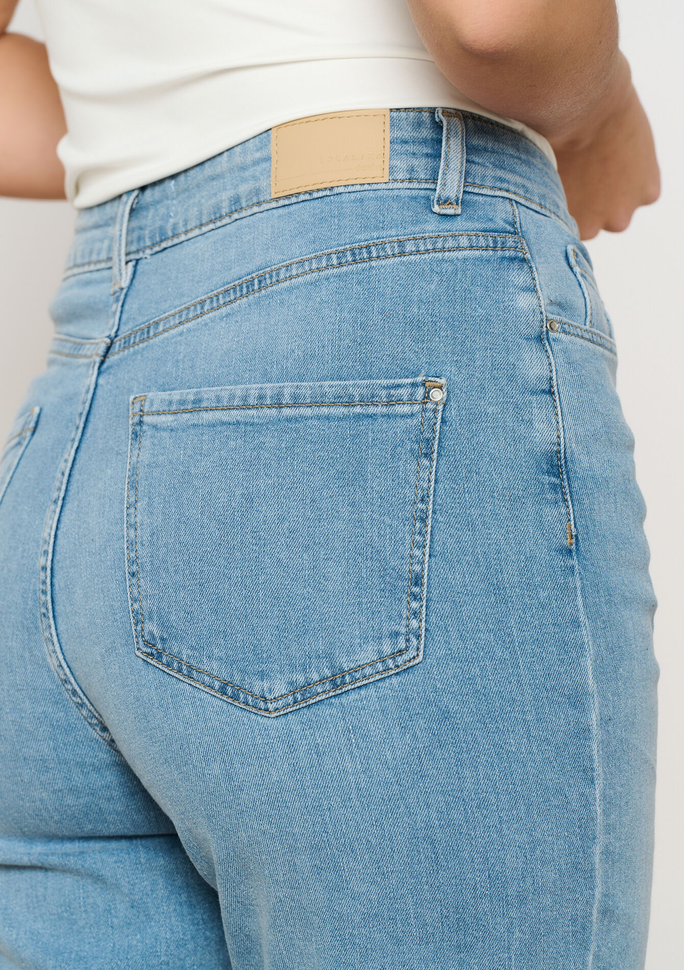 Jean droit taille haute, Jean droit taille haute - BLUE BLEACHED - 22000564_0502