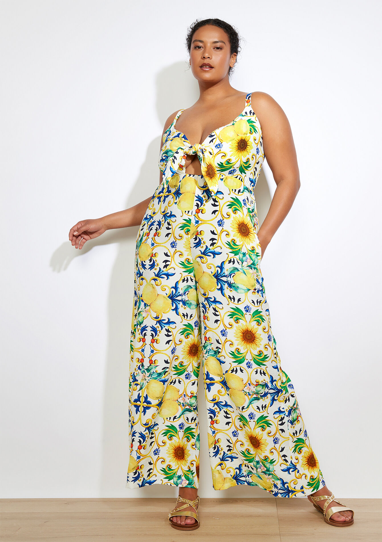 Lemon print jumpsuit, Lemon print jumpsuit - YELLOW SUN - 06004631_5007