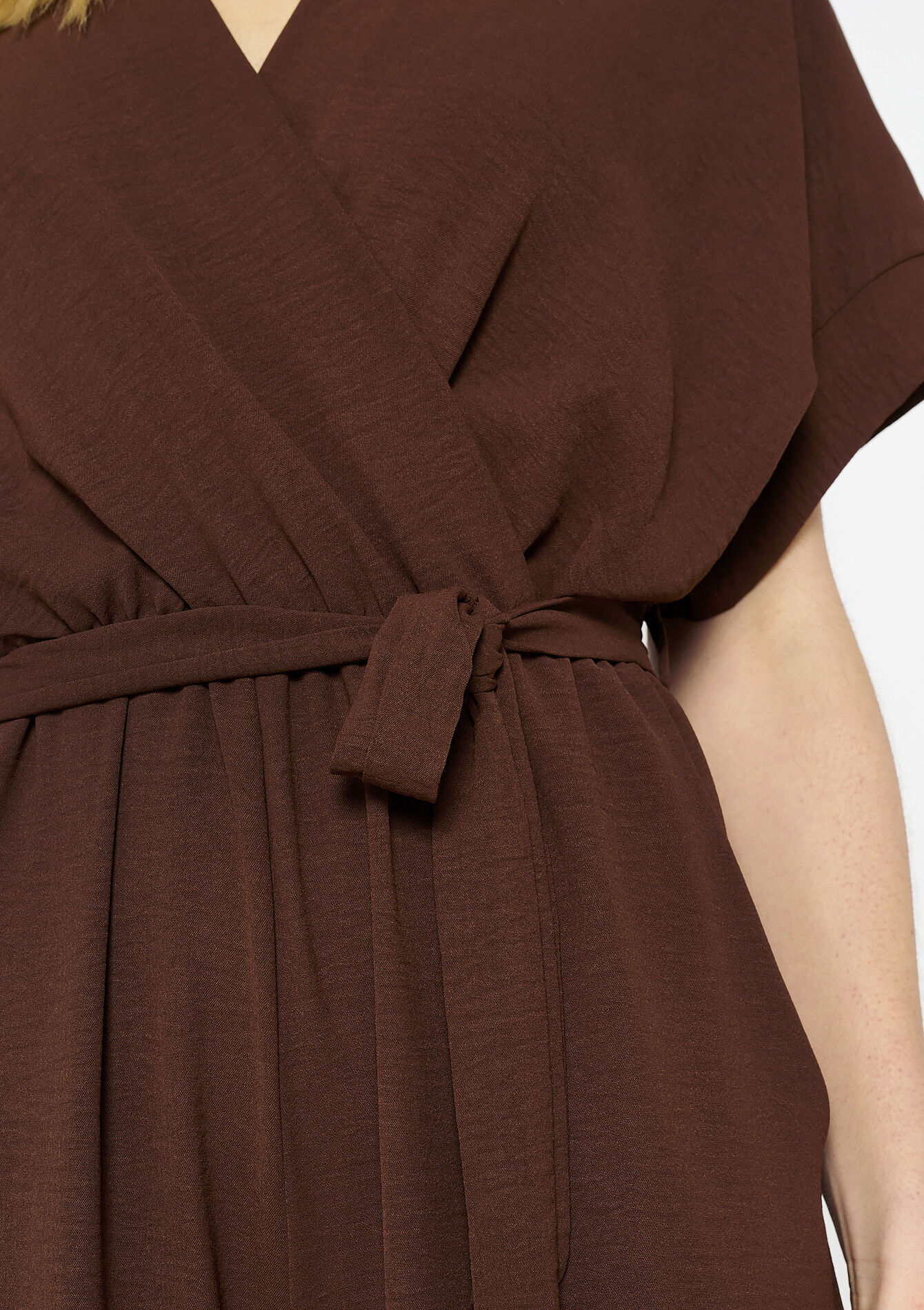 Combinaison fluide ceinturée, Combinaison fluide ceinturée - BROWN DARK CHOCOLATE - 06004613_3720