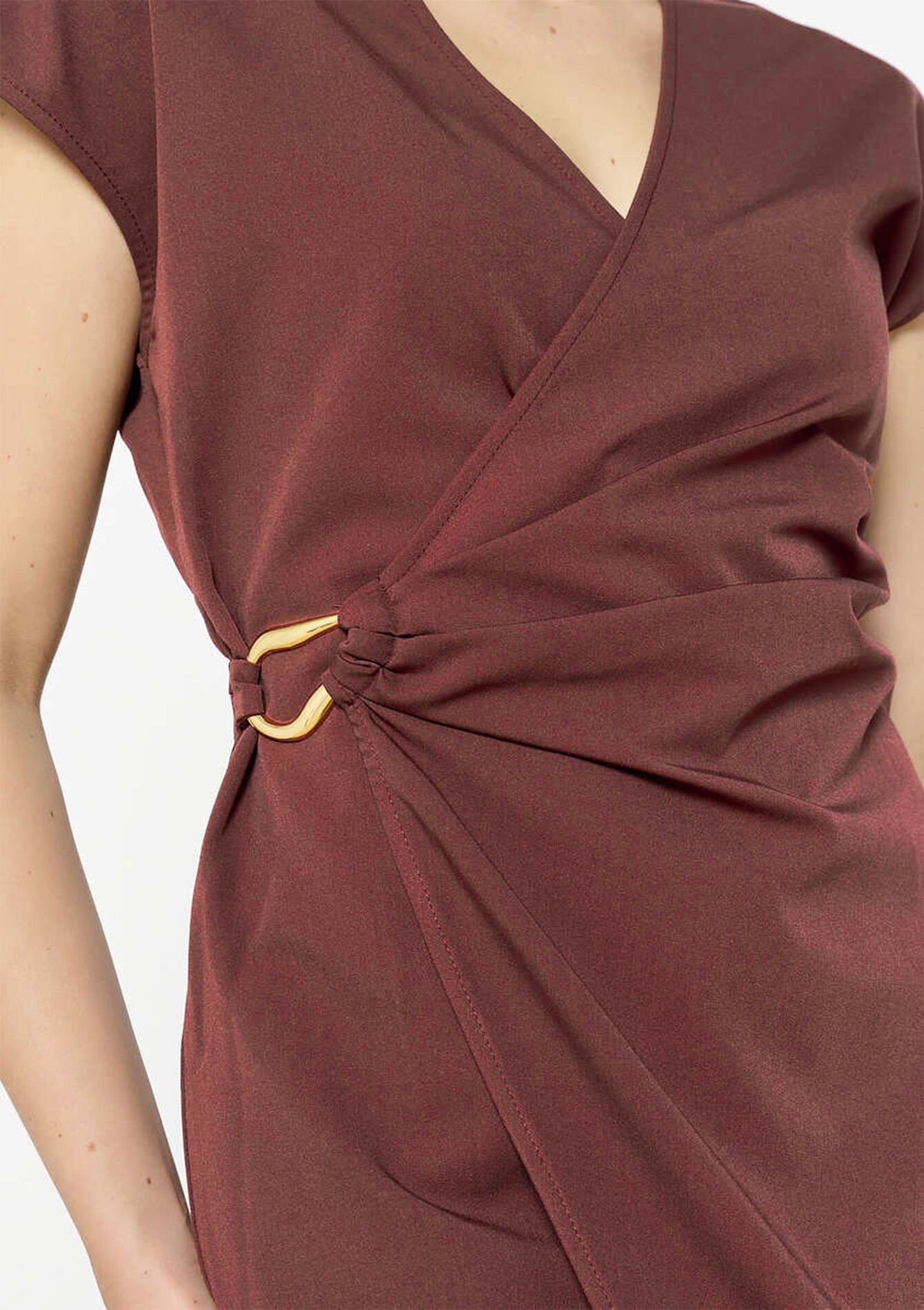 Midi wrap dress, Midi wrap dress - TERRACOTTA - 08104101_5303