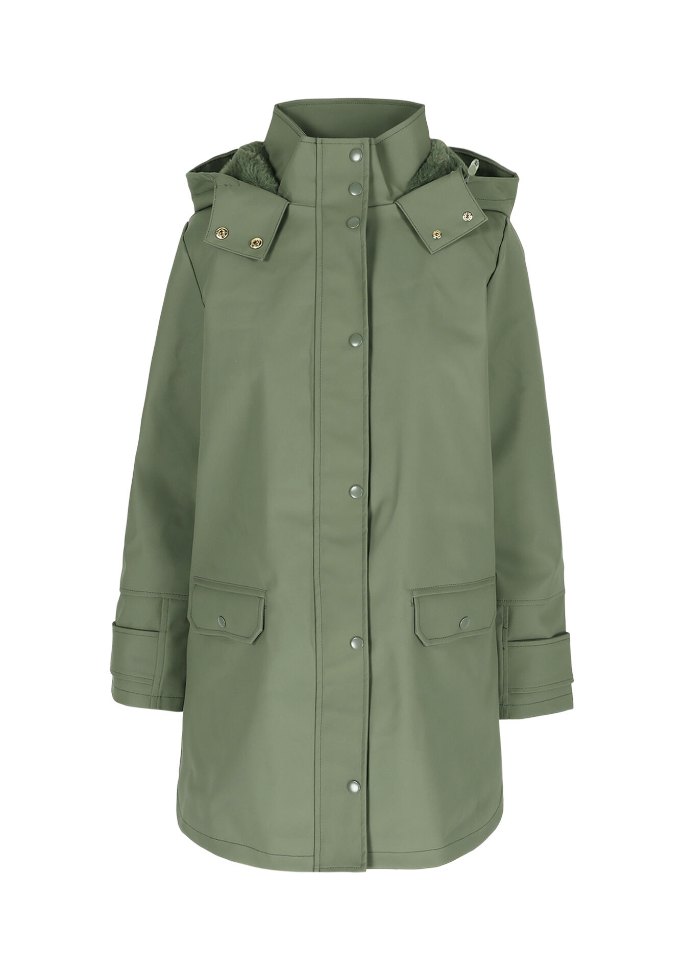 Waterdichte parka met kap - KHAKI FADED - 23000741_4326