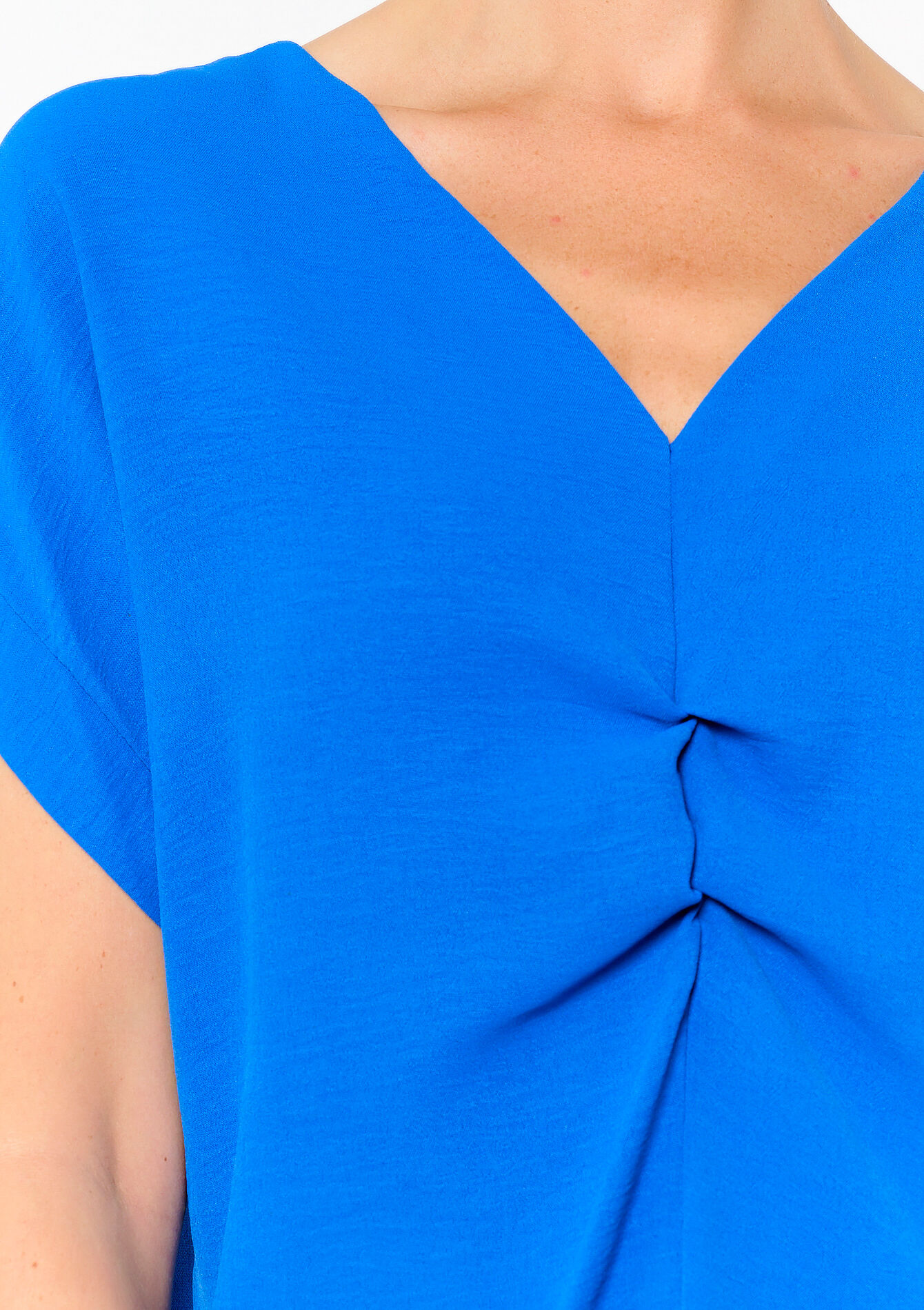 Blouse with V-neck, Blouse with V-neck - ELECTRIC BLUE - 05702624_1619