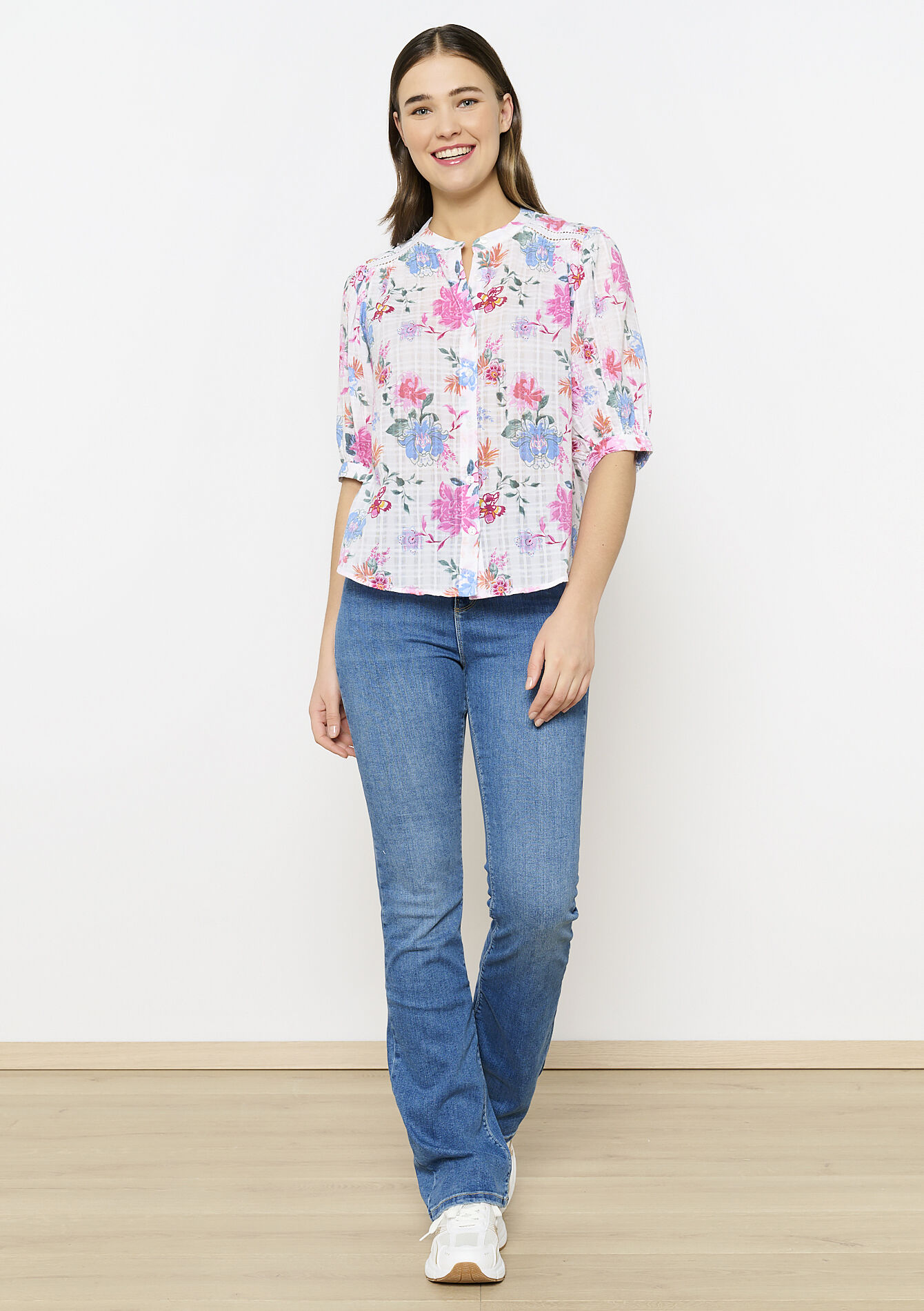 Blouse à imprimé fleuri - OFFWHITE - 05702675_1001