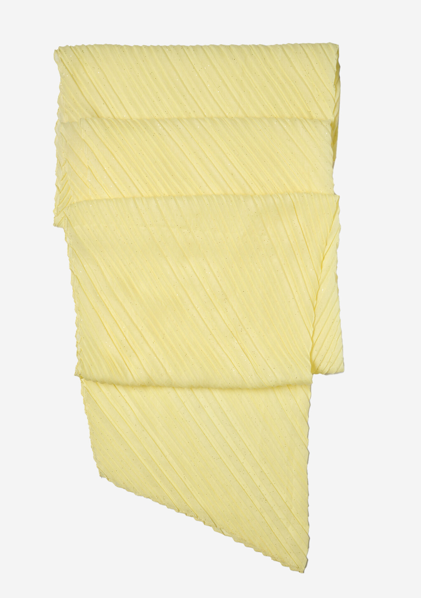 Scarf with plissé and sequins, Scarf with plissé and sequins - YELLOW SUN - 17101258_5007