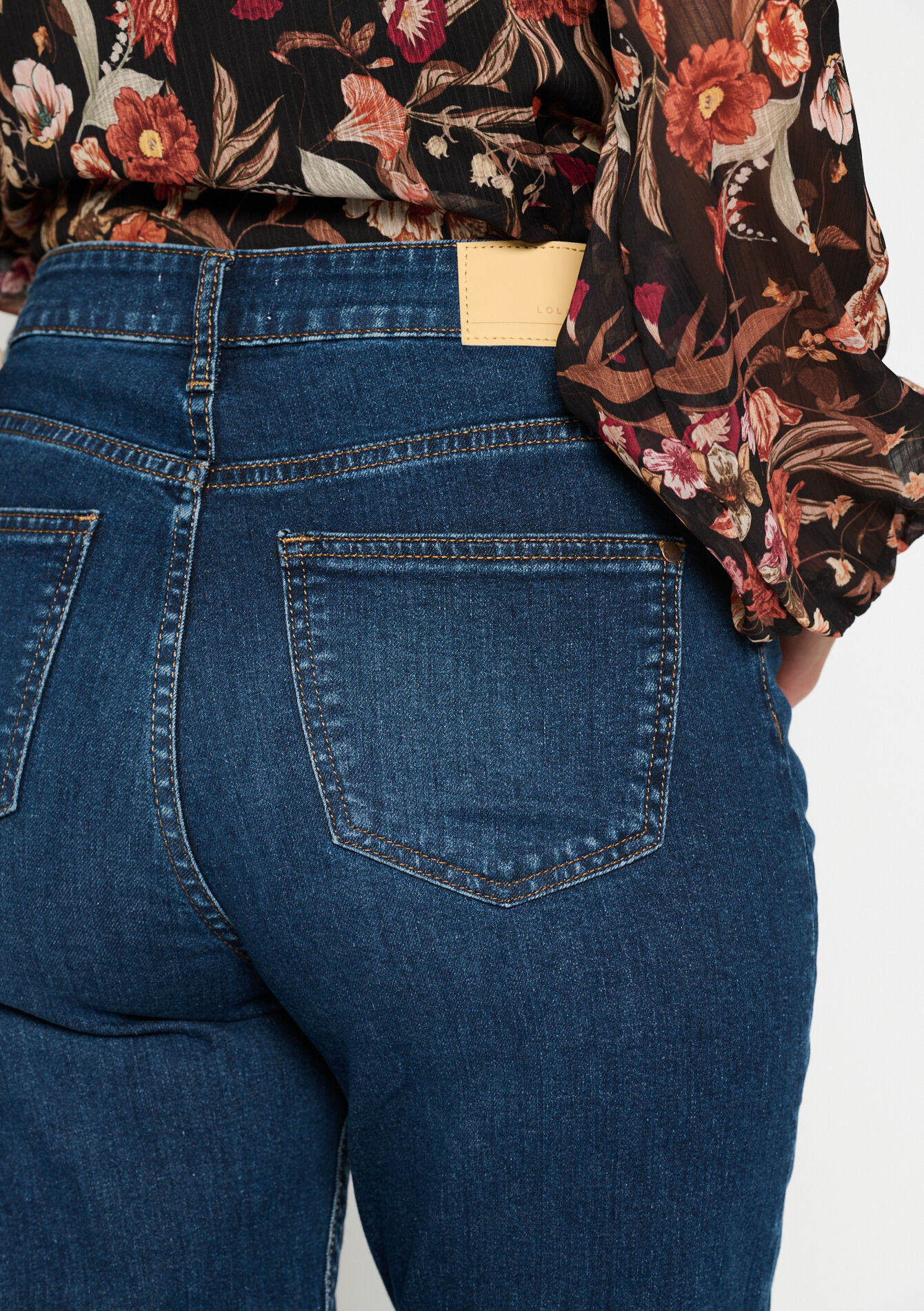 Rechte jeans met hoge taille - DARK BLUE - 22000469_0501